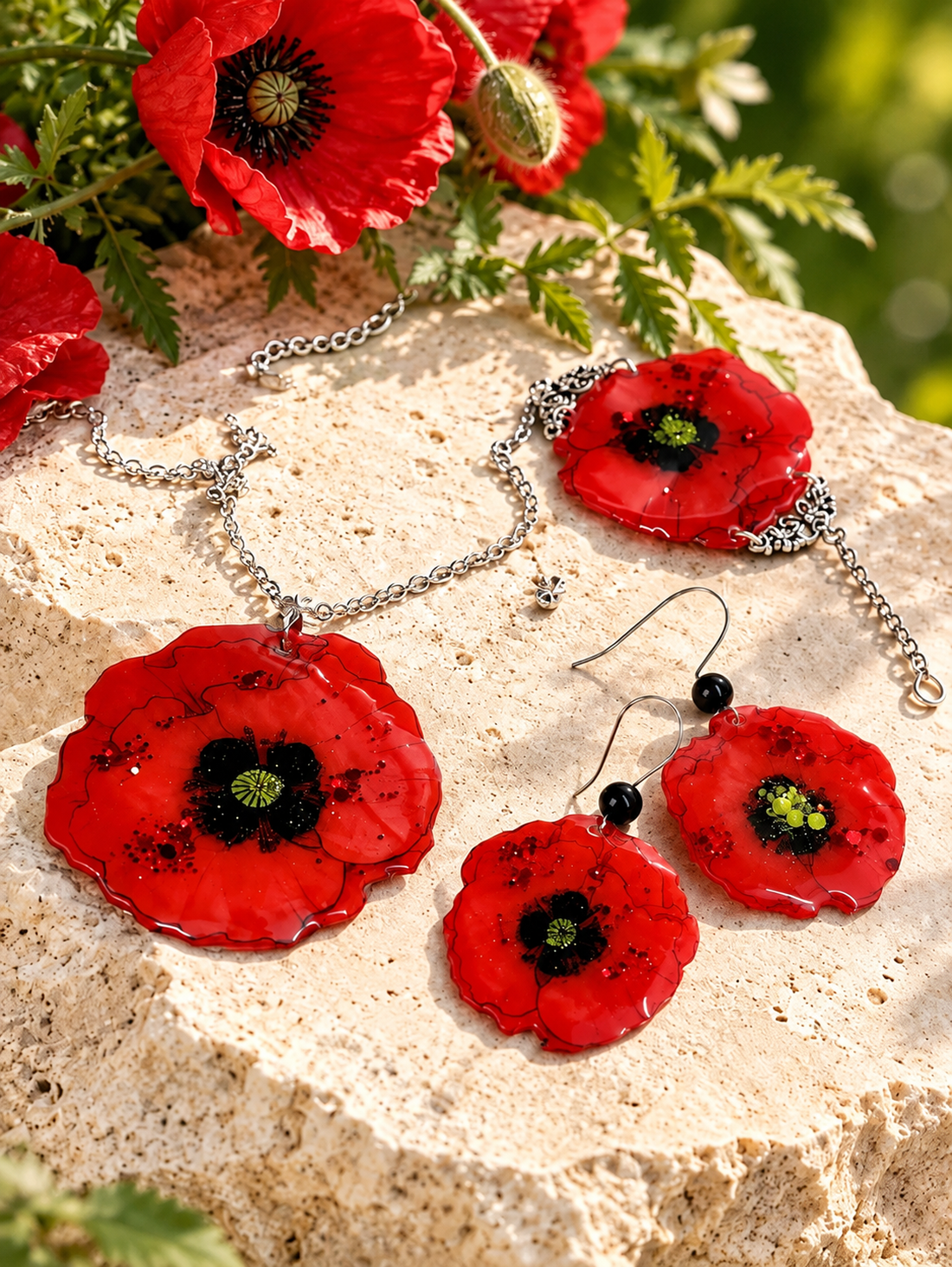 set bijuterii  handmade unicat din rășină 00667 - bijuterii - seturi de bijuterii - Artynos.ro