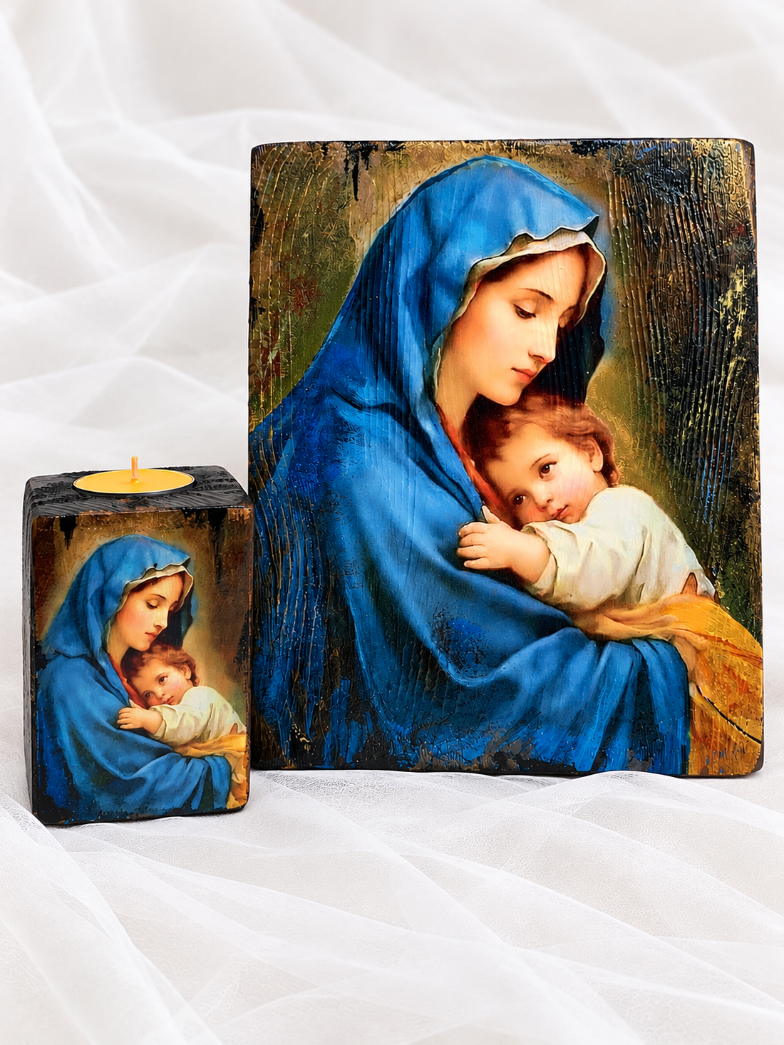 Icoana si suport lumanare 02603 - casă & stil de viață - accesorii religioase - binecuvântarea casei - Artynos.ro