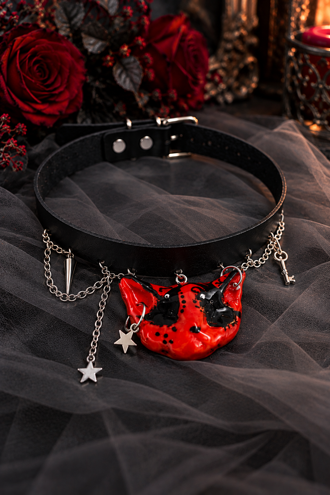 Colier-Chocker gothik 02614 - bijuterii - coliere - chockere - Artynos.ro