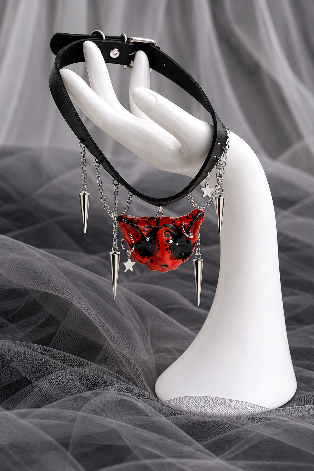 Colier-Chocker gothik 02614 - bijuterii - coliere - chockere - Artynos.ro