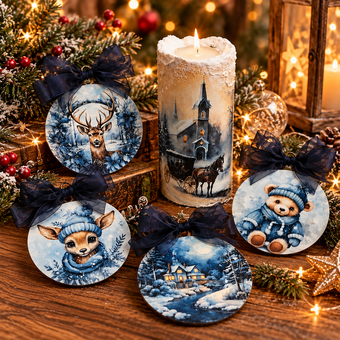 Cadou Crăciun 02617 - crăciun - decorațiuni de advent - decor de lumânări advent - Artynos.ro
