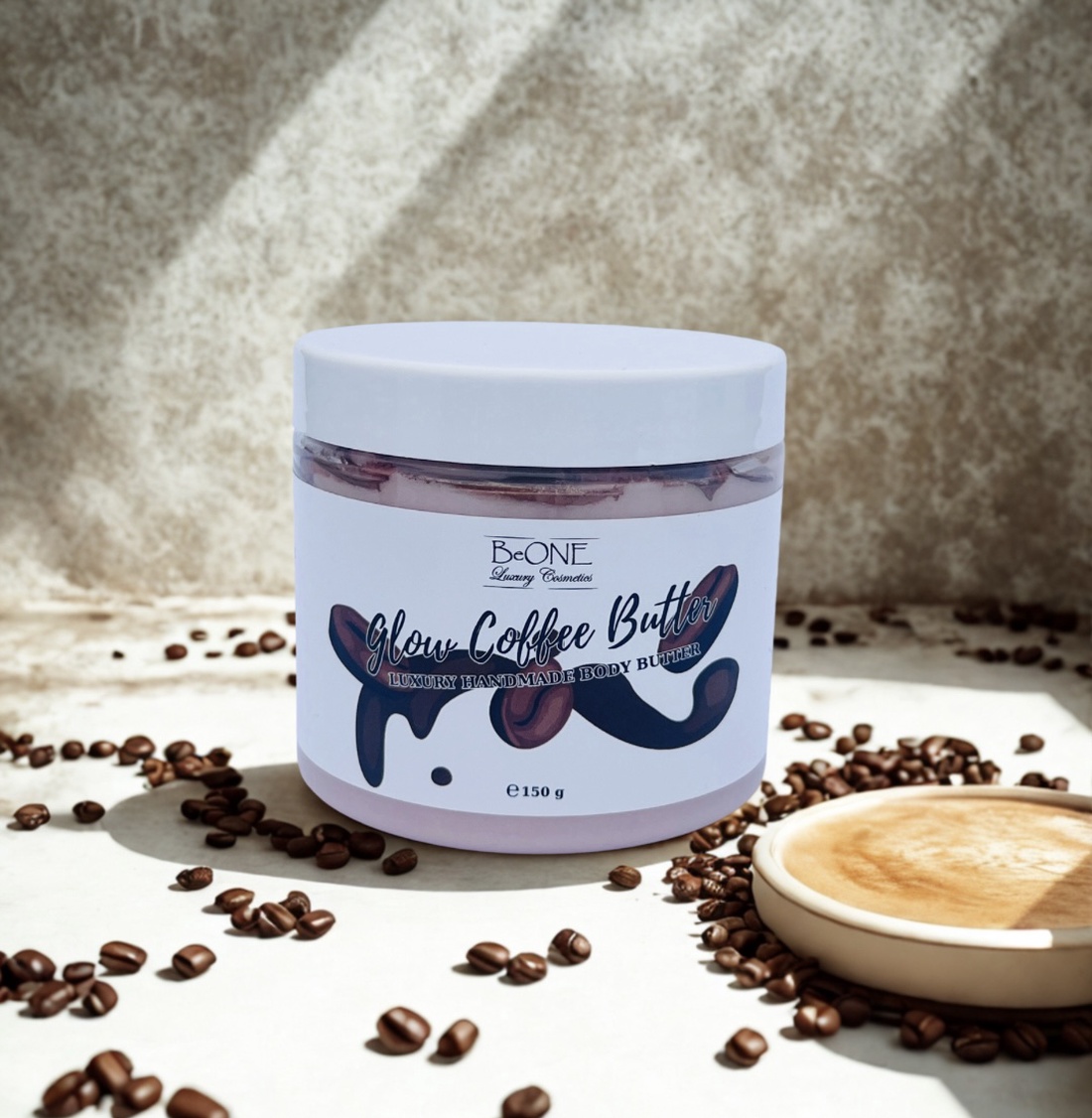 Glow Coffee Butter  Luxury Handmade Body Butter  150g - baie și frumusețe - accesorii de îngrijire personală - loțiune de corp, unt de corp - Artynos.ro