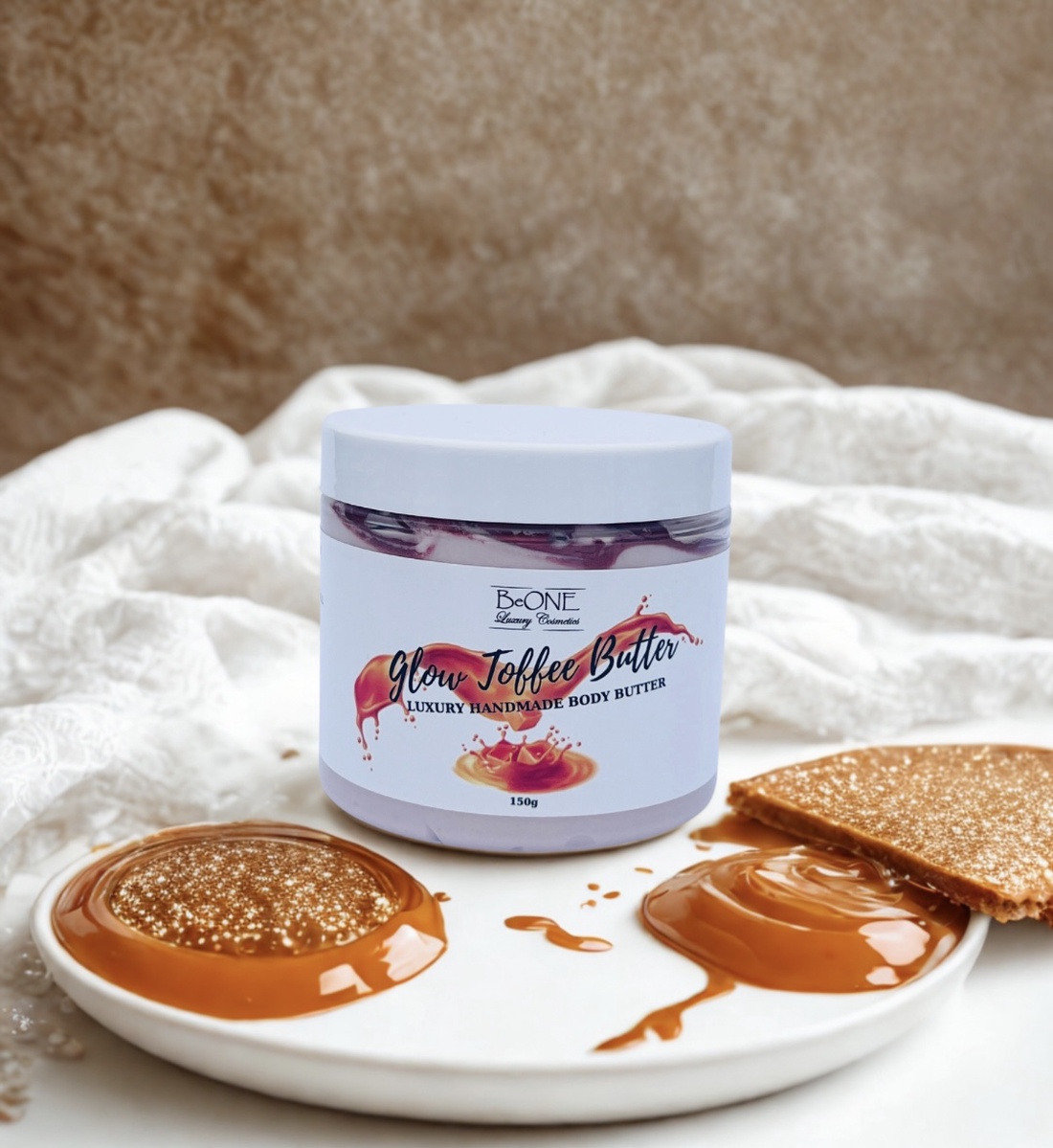 Glow Toffee Butter  Luxury Handmade Body Butter  150g - baie și frumusețe - accesorii de îngrijire personală - loțiune de corp, unt de corp - Artynos.ro