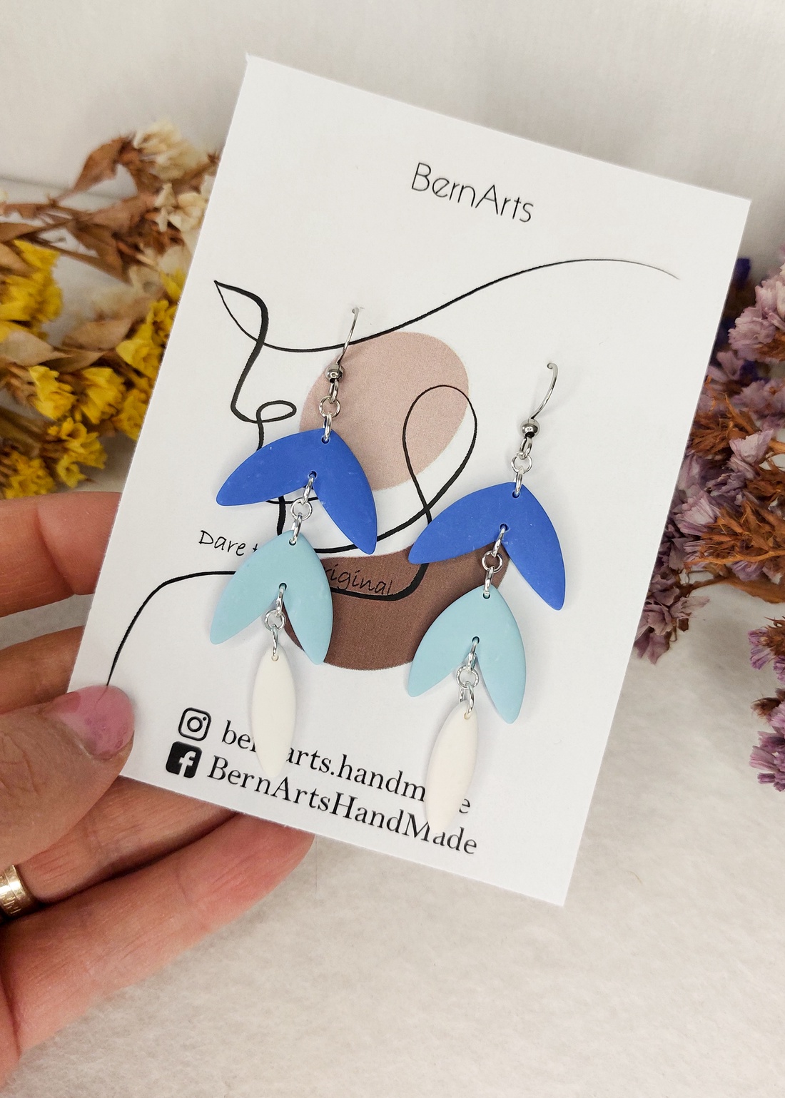 Cercei Lungi - Efect de Degradé Albastru - Feminin - bijuterii - cercei - cercei lungi - Artynos.ro