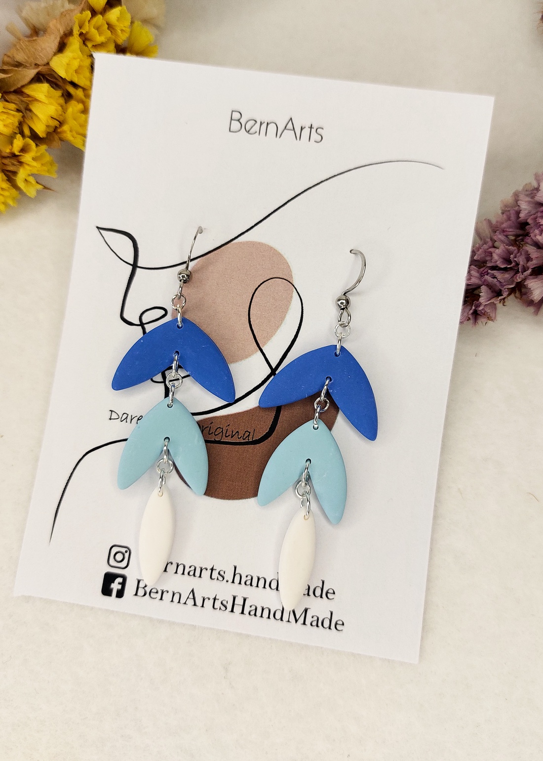 Cercei Lungi - Efect de Degradé Albastru - Feminin - bijuterii - cercei - cercei lungi - Artynos.ro