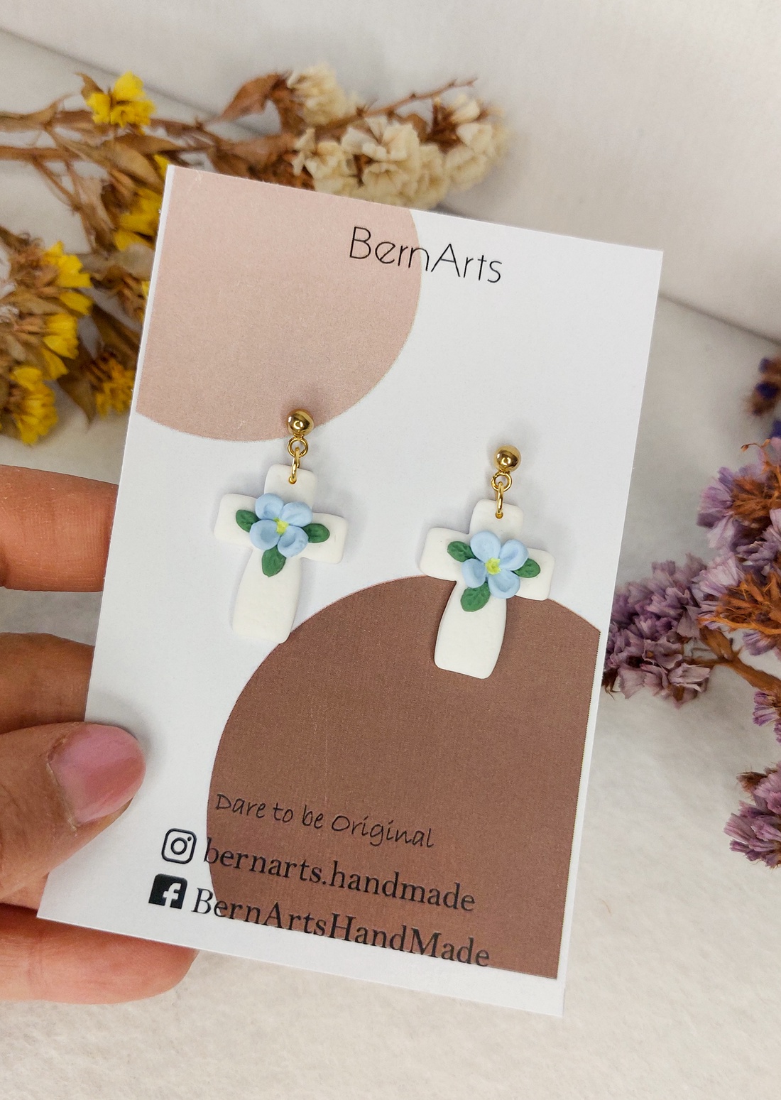 Cercei Paște Cruce Handmade - bijuterii - cercei - cercei lungi - Artynos.ro