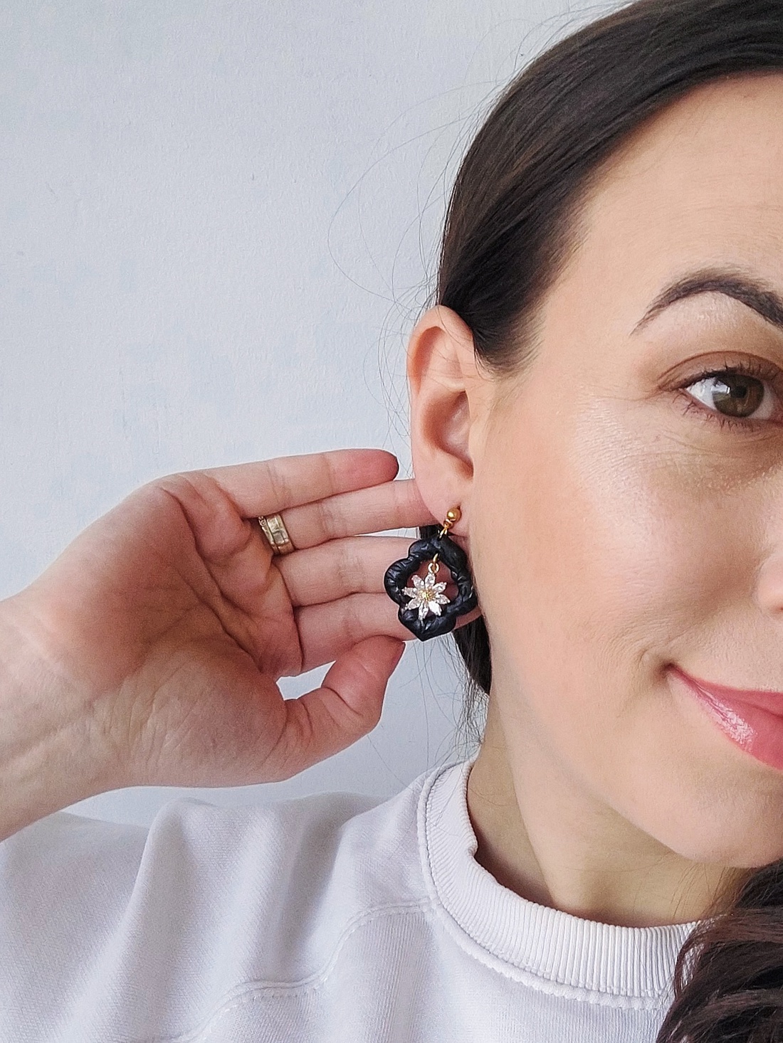 Cercei Eleganti - Negru - Lut Polimeric/ Otel inoxidabil - bijuterii - cercei - cercei lungi - Artynos.ro