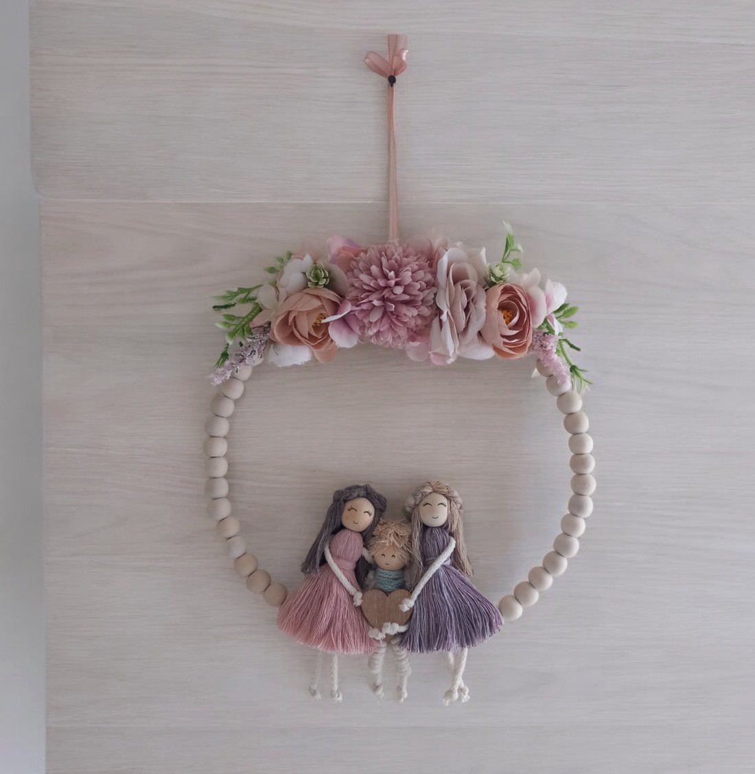 Decor de perete fuzzy, frați și surori macramé pentru copii -  - Artynos.ro