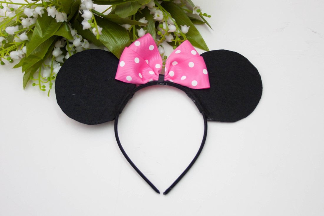 Bentiță Minnie Mouse, bentiță cu urechi - Roz -  - Artynos.ro
