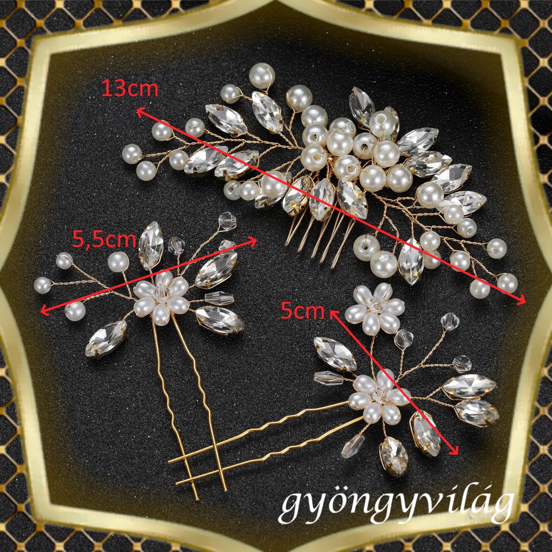 Bijuterii, ornamente de păr, catarame de păr: nuntă, mireasă, ornamente de păr casual, ES-H-SZ10a -  - Artynos.ro