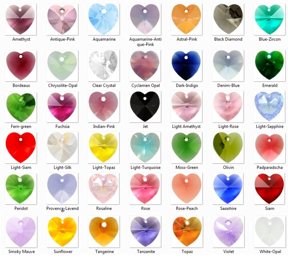 Pandantiv din cristal Swarovski: SWM heart (6228) 18mm în mai multe culori - accessorii și unelte - mărgea, componente de bijuterii - cristale swarovski - Artynos.ro