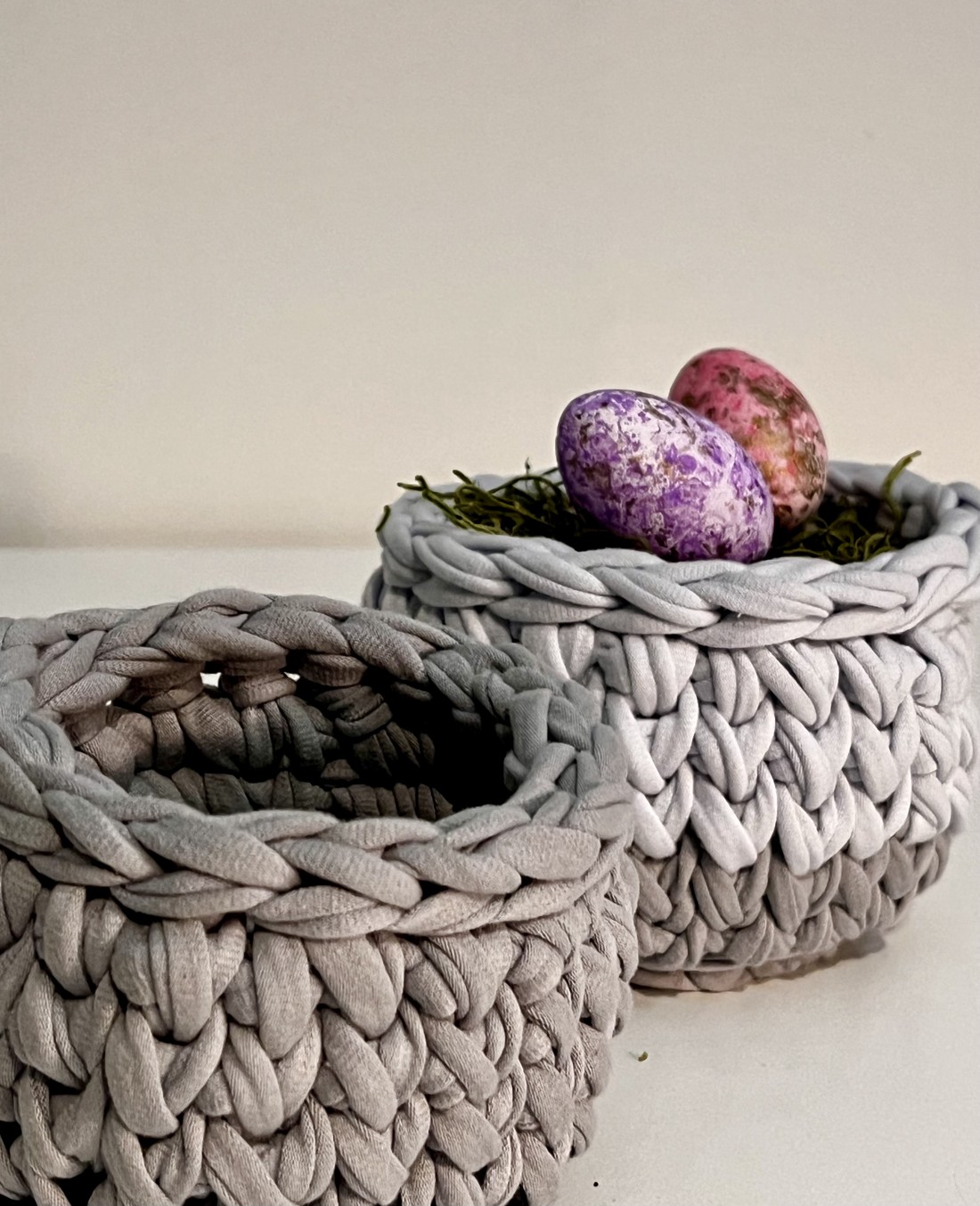 Coș de Paște croșetat - casă & stil de viață - materiale de depozitare și sortare - coșuri depozitare - Artynos.ro