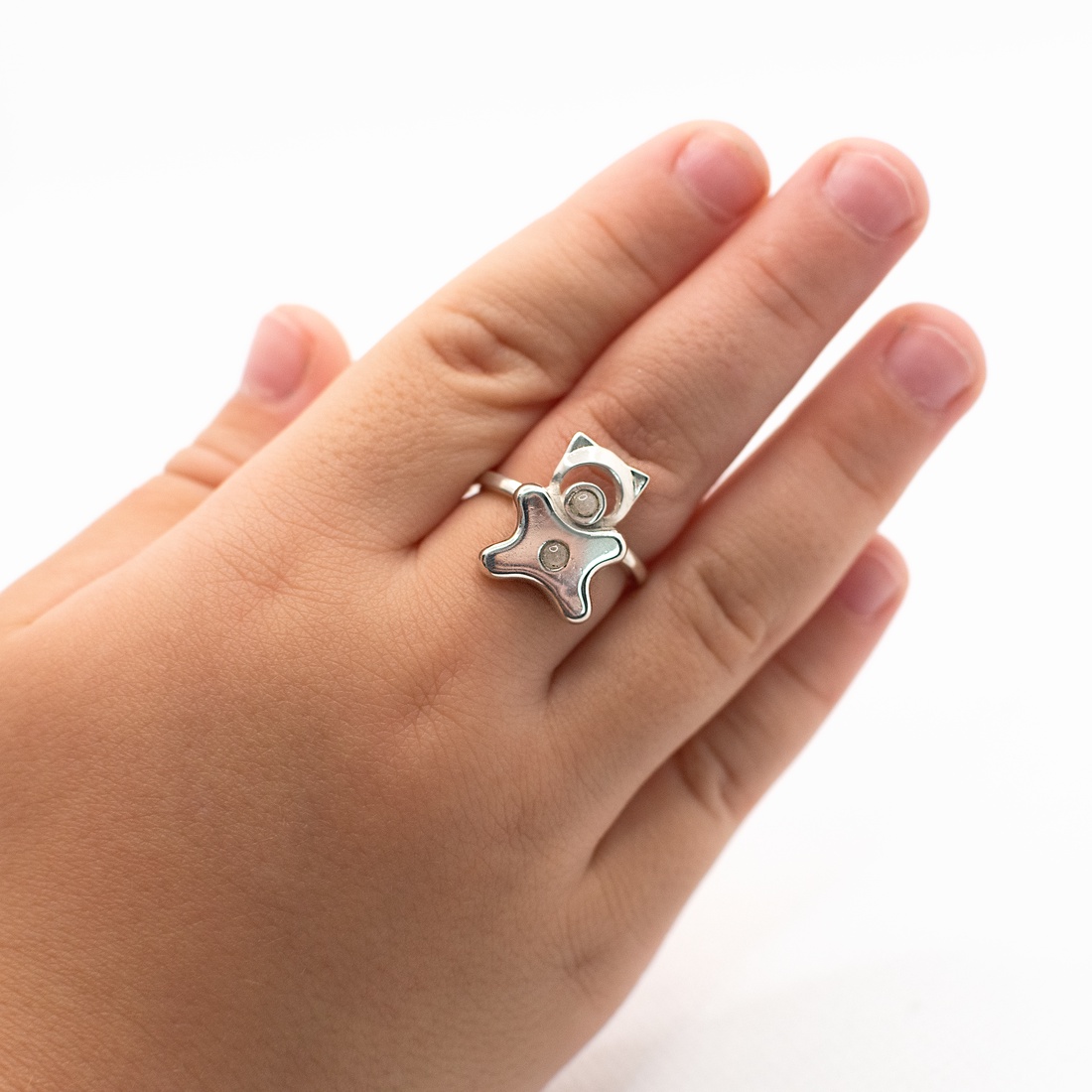 Animal-shaped, rose quartz stone-decorated, adjustable-sized handcrafted silver ring for children - accessorii și unelte - mărgea, componente de bijuterii - alte piese - Artynos.ro Animal-shaped, rose quartz stone-decorated, adjustable-sized handcrafted silver ring for children - accessorii și unelte - mărgea, componente de bijuterii - alte piese - Artynos.ro