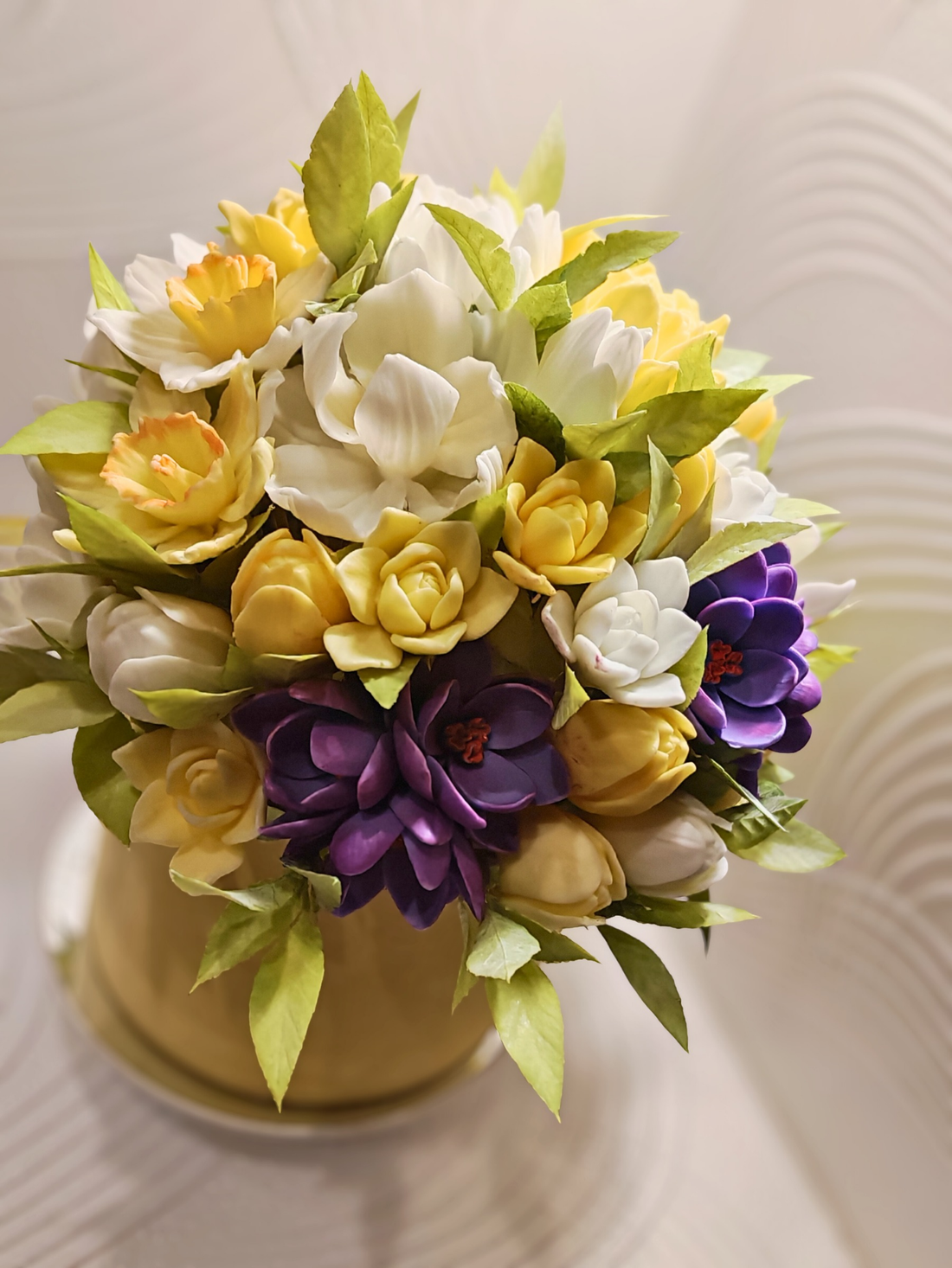 Aranjament de primăvară din flori de săpun - casă & stil de viață - decorațiuni de casă - accesorii florale - buchete de flori - Artynos.ro