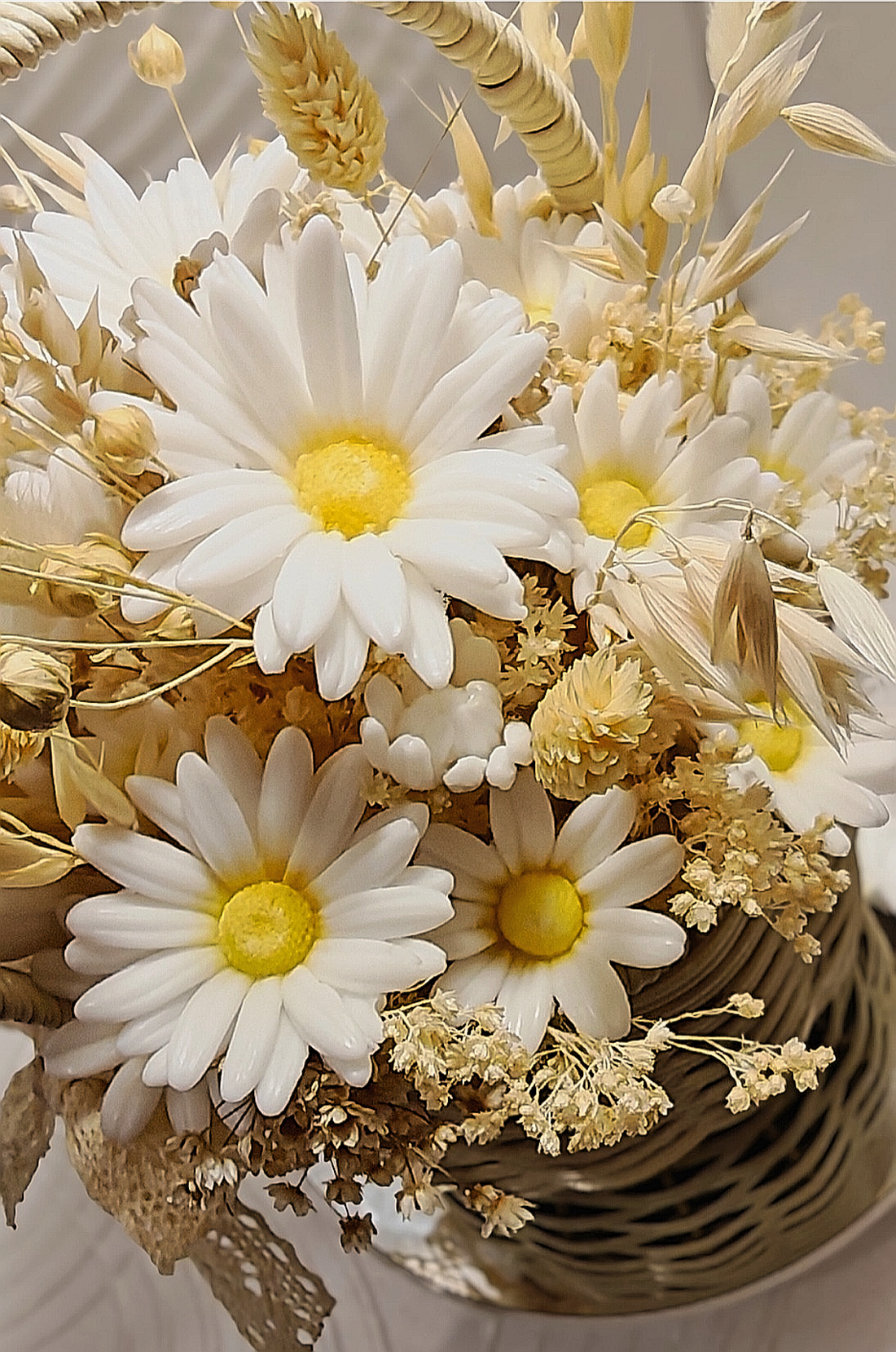 Coșuleț Câmp cu Margarete - casă & stil de viață - decorațiuni de casă - accesorii florale - flori în ghiveci - Artynos.ro
