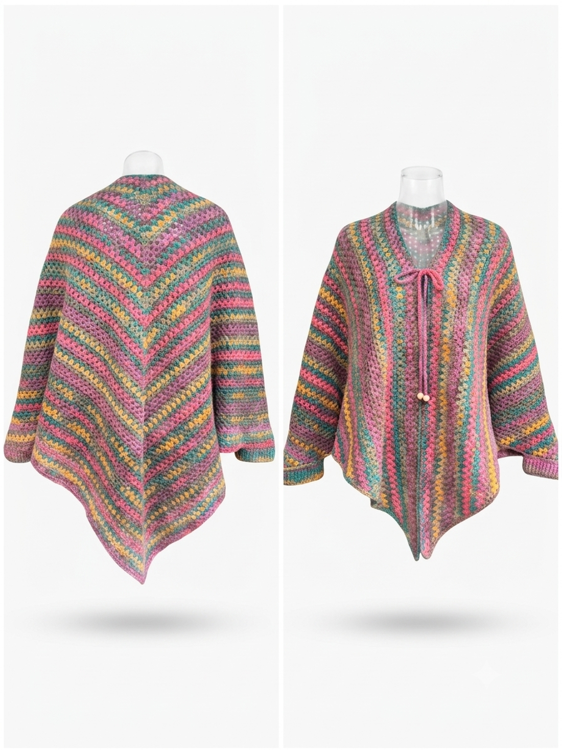 Poncho crosetat manual - îmbrăcăminte și modă - haine damă - poncho - Artynos.ro