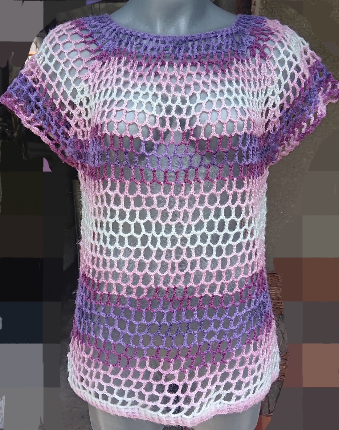 Bluza crosetata manual stil plasa - îmbrăcăminte și modă - haine damă - bluze damă - Artynos.ro