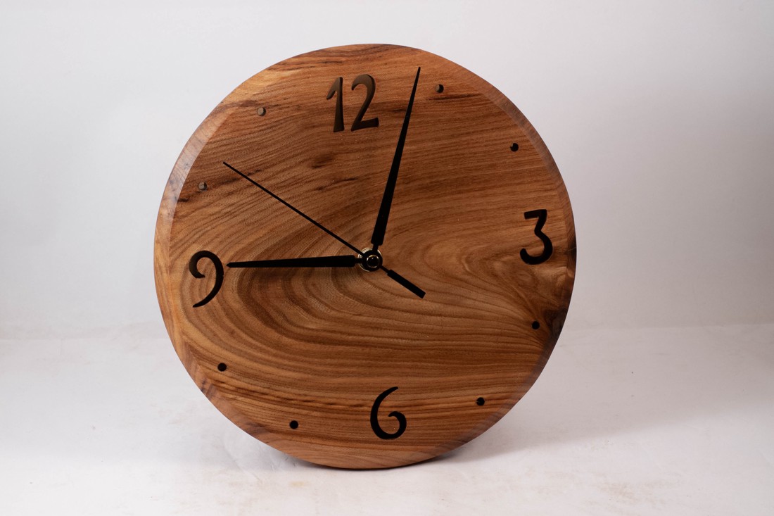 Ceas de perete din lemn, ceas rotund din lemn,  - casă & stil de viață - decorațiuni de casă - decorațiuni de pereți - ceasuri de perete - Artynos.ro