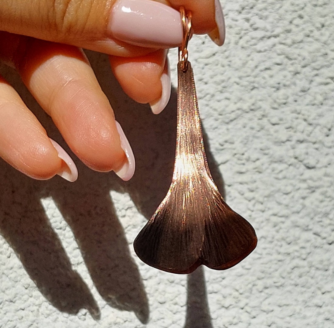 Cercei speciali GINKGO BILOBA din cupru -  - Artynos.ro Cercei speciali GINKGO BILOBA din cupru -  - Artynos.ro