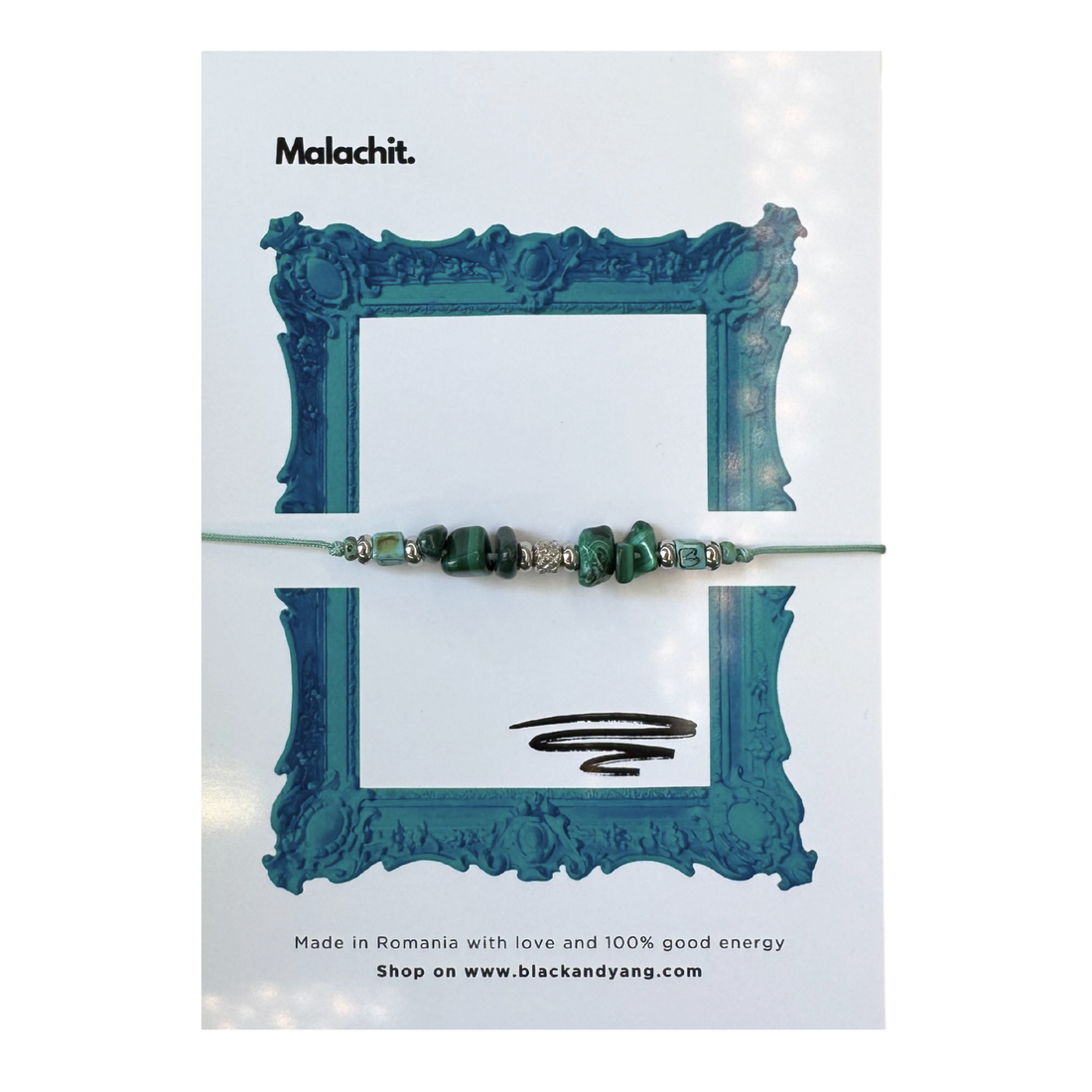 Bratara din malachit cu accesorii argintii din otel inoxidabil si margele ceramice turcoaz - bijuterii - brățări - brățară cu mărgele - Artynos.ro Bratara din malachit cu accesorii argintii din otel inoxidabil si margele ceramice turcoaz - bijuterii - brățări - brățară cu mărgele - Artynos.ro