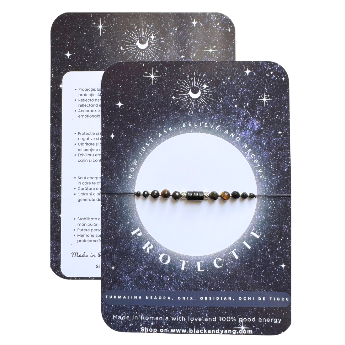 Bratara energetica mix cristale pentru protectie - turmalina neagra, onix, obsidian, ochi de tigru - argintiu - bijuterii - brățări - brățară cu mărgele - Artynos.ro Bratara energetica mix cristale pentru protectie - turmalina neagra, onix, obsidian, ochi de tigru - argintiu - bijuterii - brățări - brățară cu mărgele - Artynos.ro