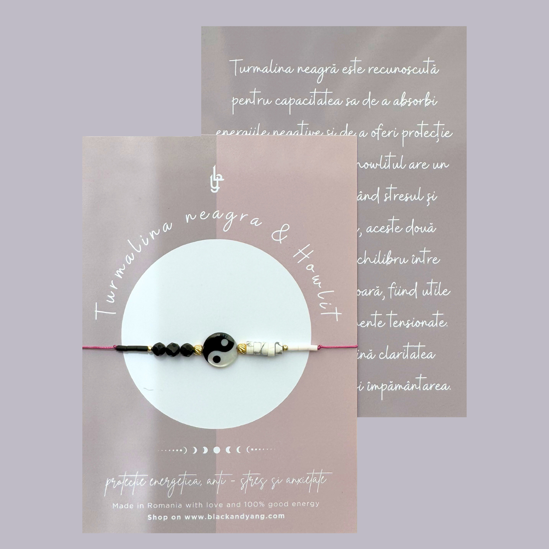 Bratara reglabila din turmalina neagra si howlit cu element Yin Yang din sidef - bijuterii - brățări - brățară charm - Artynos.ro Bratara reglabila din turmalina neagra si howlit cu element Yin Yang din sidef - bijuterii - brățări - brățară charm - Artynos.ro