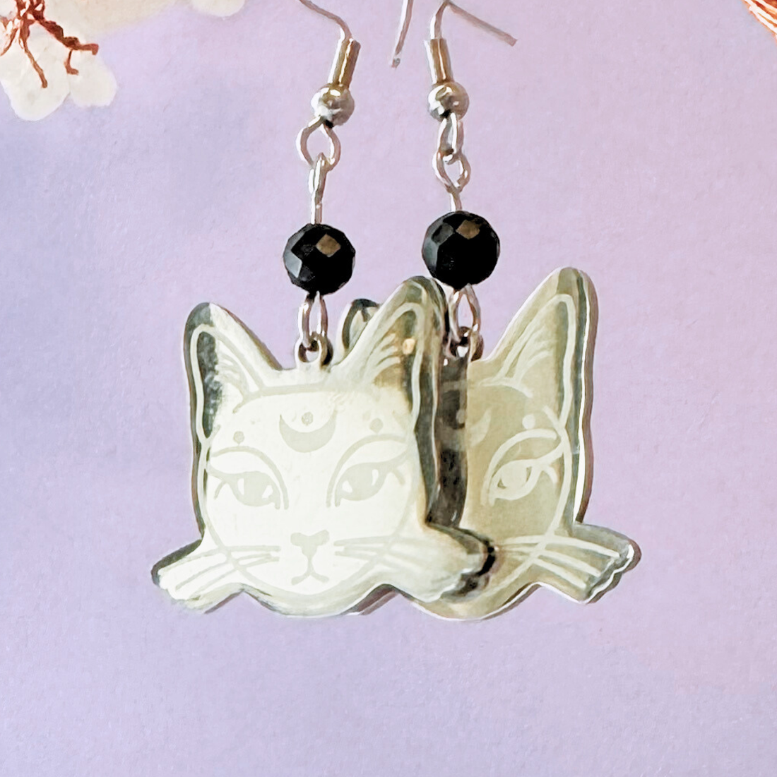 Cercei argintii cu turmalina neagra - Cat - bijuterii - cercei - cercei din pietre semiprețioase - Artynos.ro