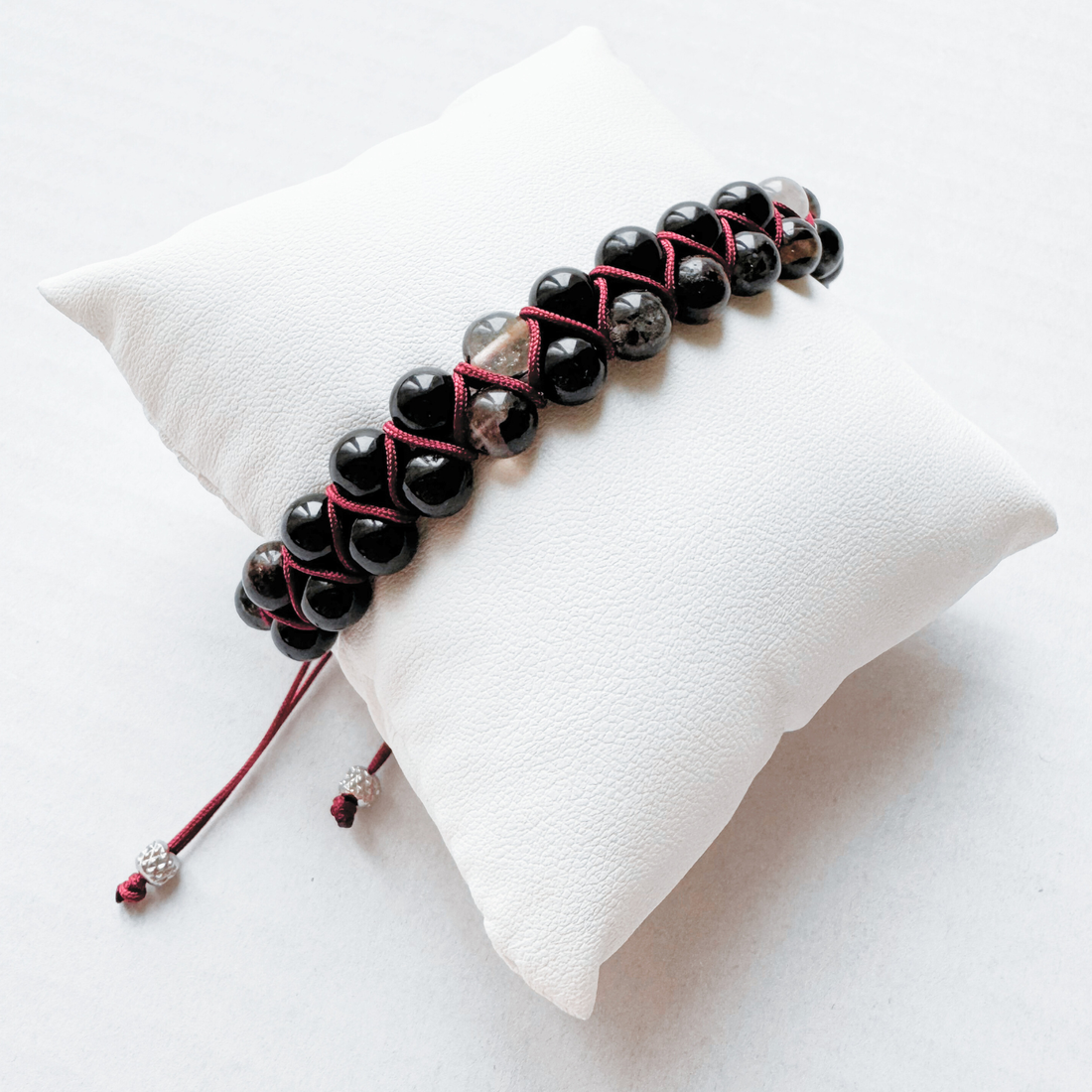 Set barbati cadou bratara si cristal brut - Turmalina neagra - bijuterii - brățări - brățări din mărgele - Artynos.ro