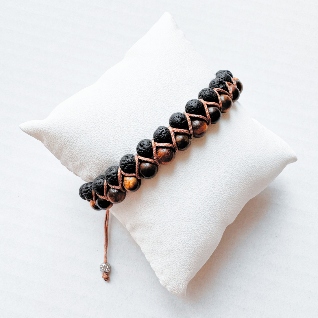 Set barbati cadou bratara si cristal brut - Ochi de tigru - bijuterii - brățări - brățări din mărgele - Artynos.ro