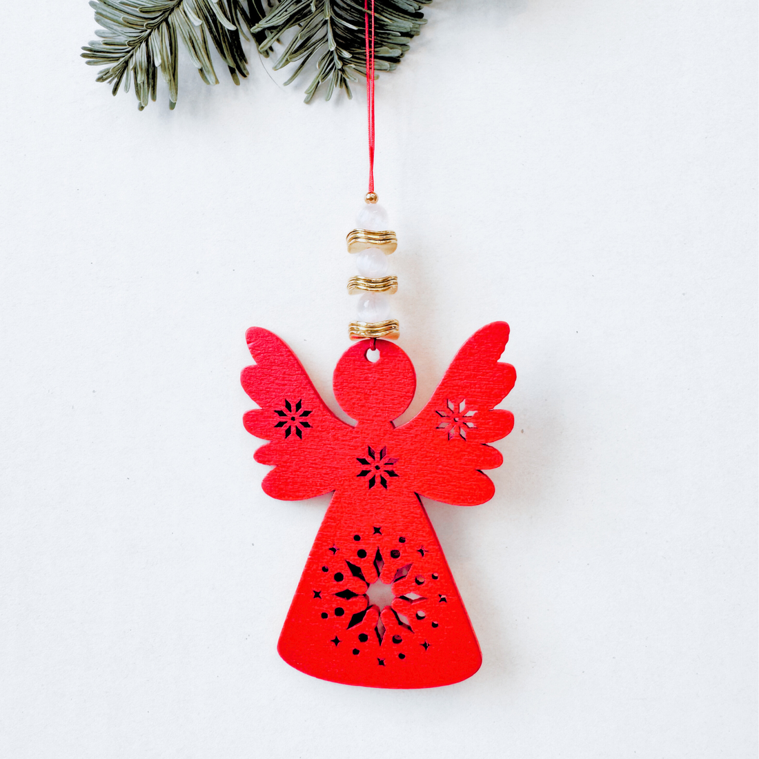 Decoratiune de Craciun cu cristale de selenit - inger - crăciun - decorațiuni de crăciun de casă - pom de crăciun  - Artynos.ro