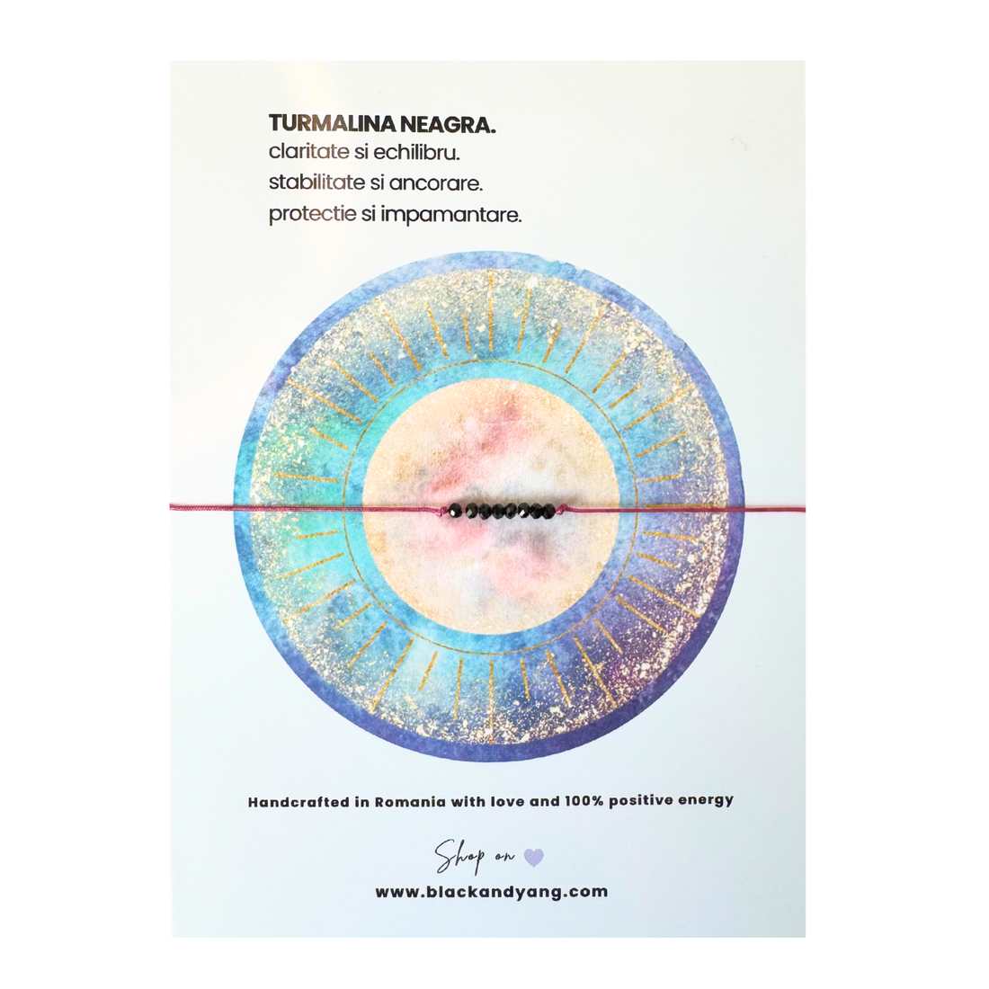 Bratara minimalista fina cu cristale - Turmalina neagra - bijuterii - brățări - brățări din pietre semiprețioase - Artynos.ro