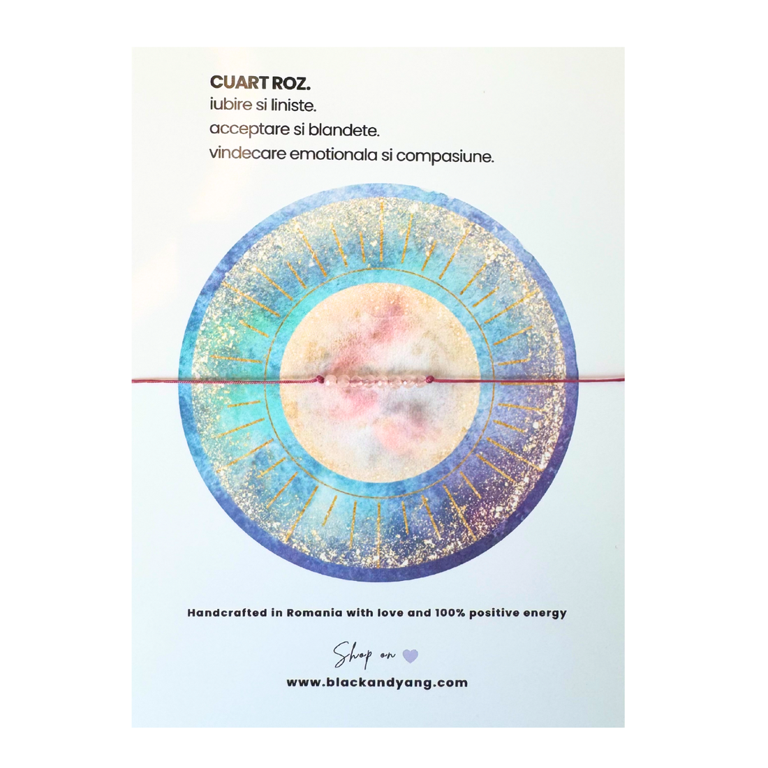 Bratara minimalista fina cu cristale - Cuart roz - bijuterii - brățări - brățări din pietre semiprețioase - Artynos.ro