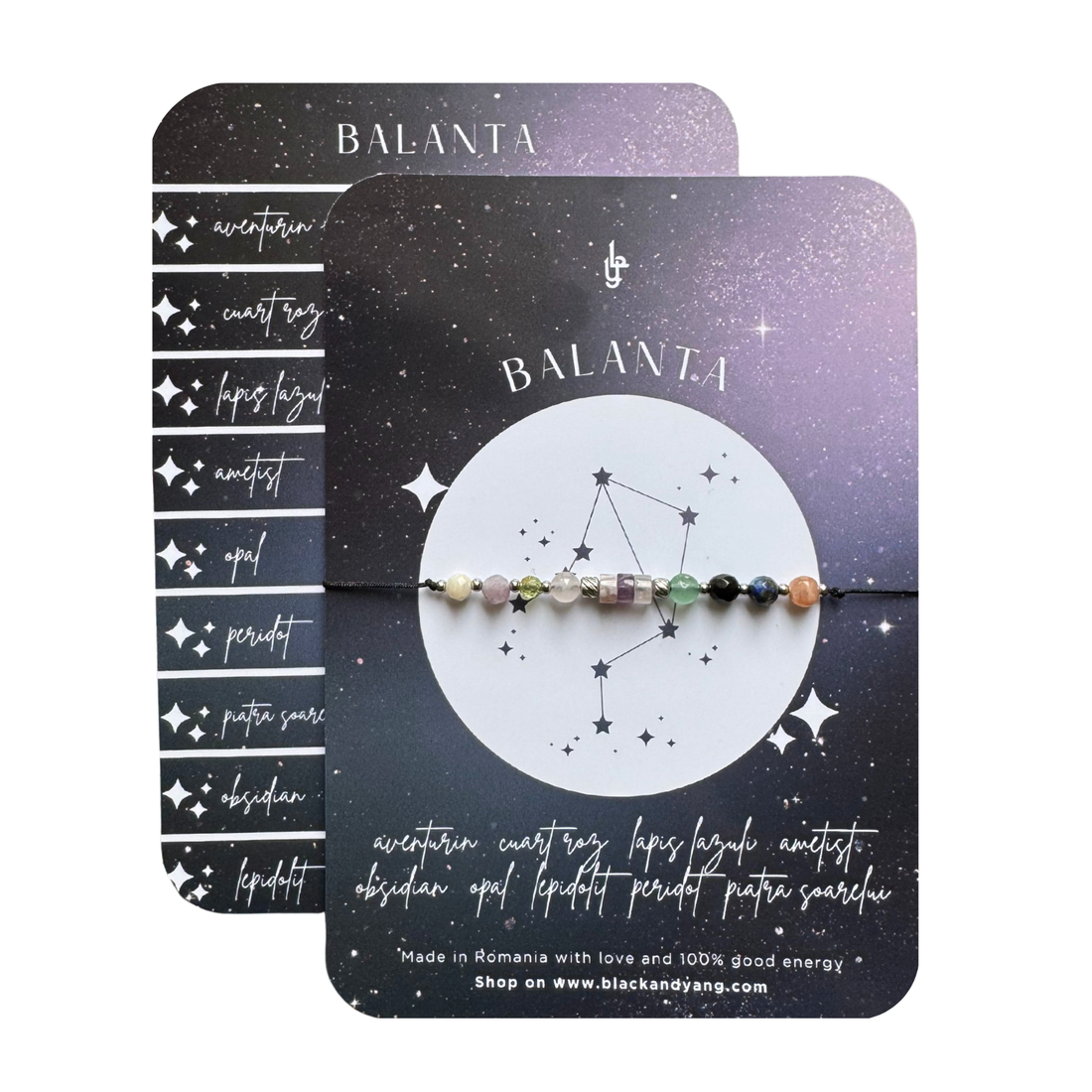 Bratara reglabila argintie Zodia Balanta din 9 cristale naturale si otel inoxidabil - bijuterii - brățări - brățări din pietre semiprețioase - Artynos.ro