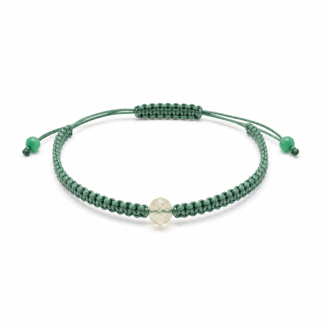 Bratara impletita culoare snur personalizat cu cristal natural - citrin - bijuterii - brățări - brățări din pietre semiprețioase - Artynos.ro