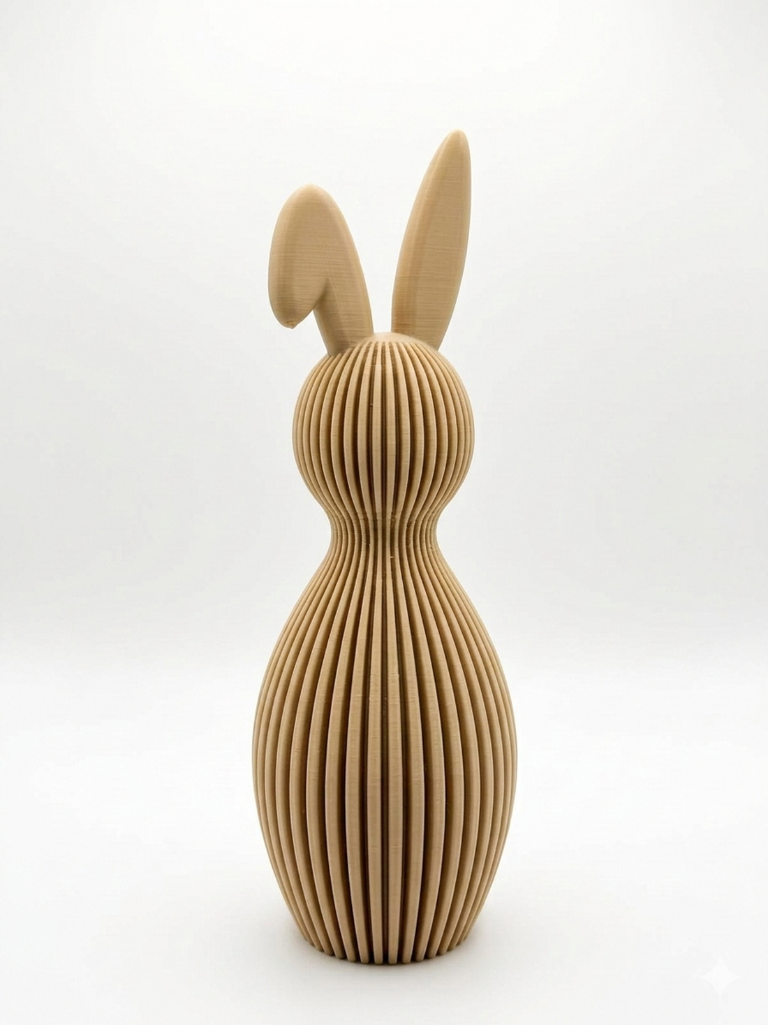 Decoratiune Paste Iepuras Modern, Design Minimalist cu Linii Verticale, Statuete Interior Stil Nordic, 18 cm, Bej/Natur - decor de sărbători - decorațiuni de paște - iepuraș de paște - Artynos.ro