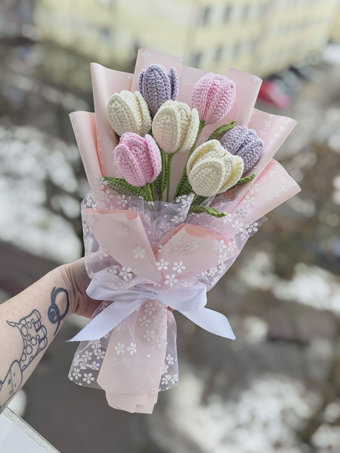 Buchet croșetat  - casă & stil de viață - decorațiuni de casă - accesorii florale - buchete de flori - Artynos.ro