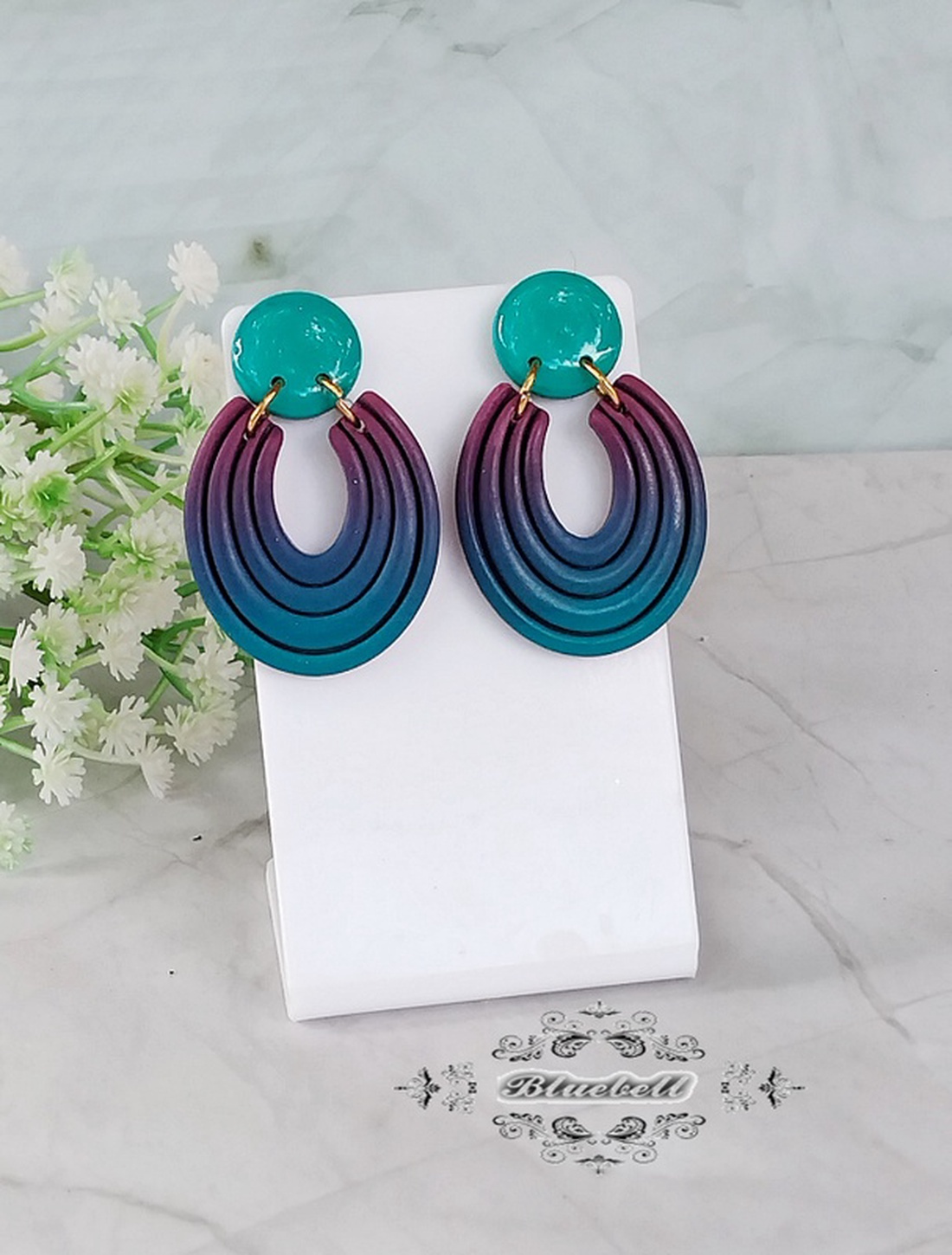 Cercei ombre cu tijă  - bijuterii - cercei - cercei din rășină - Artynos.ro Cercei ombre cu tijă  - bijuterii - cercei - cercei din rășină - Artynos.ro