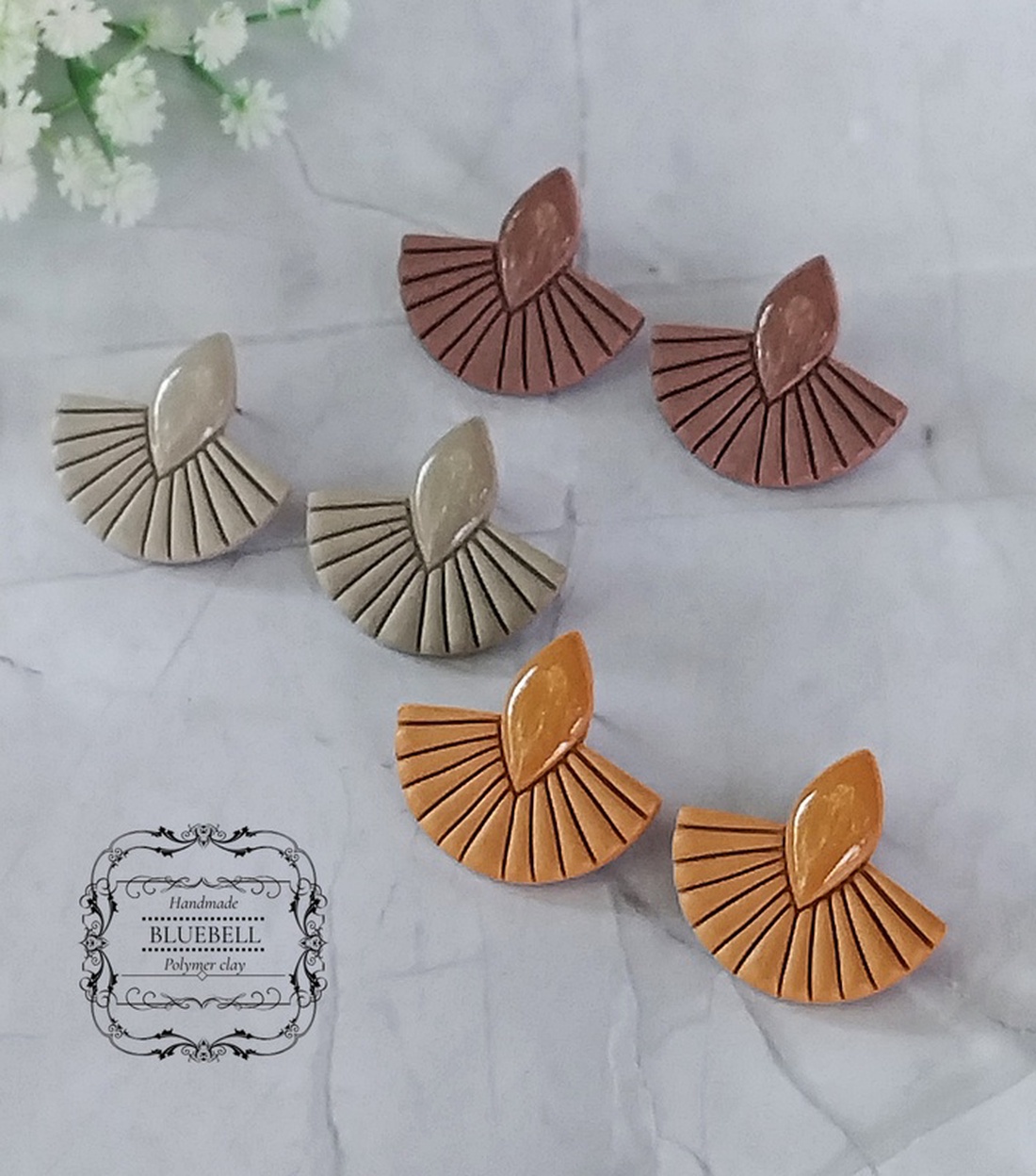 Cercei eleganți cu tijă  - bijuterii - cercei - cercei din rășină - Artynos.ro