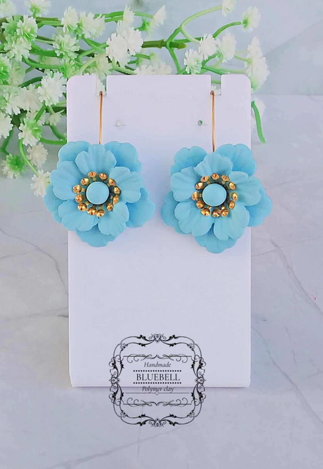 Cercei cu flori - bijuterii - cercei - cercei lungi - Artynos.ro