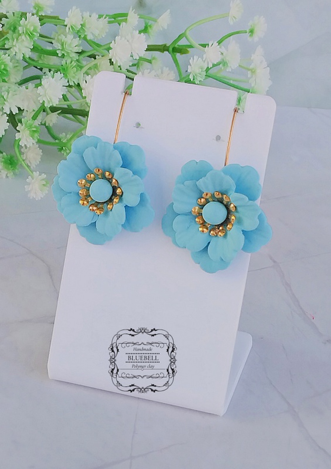 Cercei cu flori - bijuterii - cercei - cercei lungi - Artynos.ro