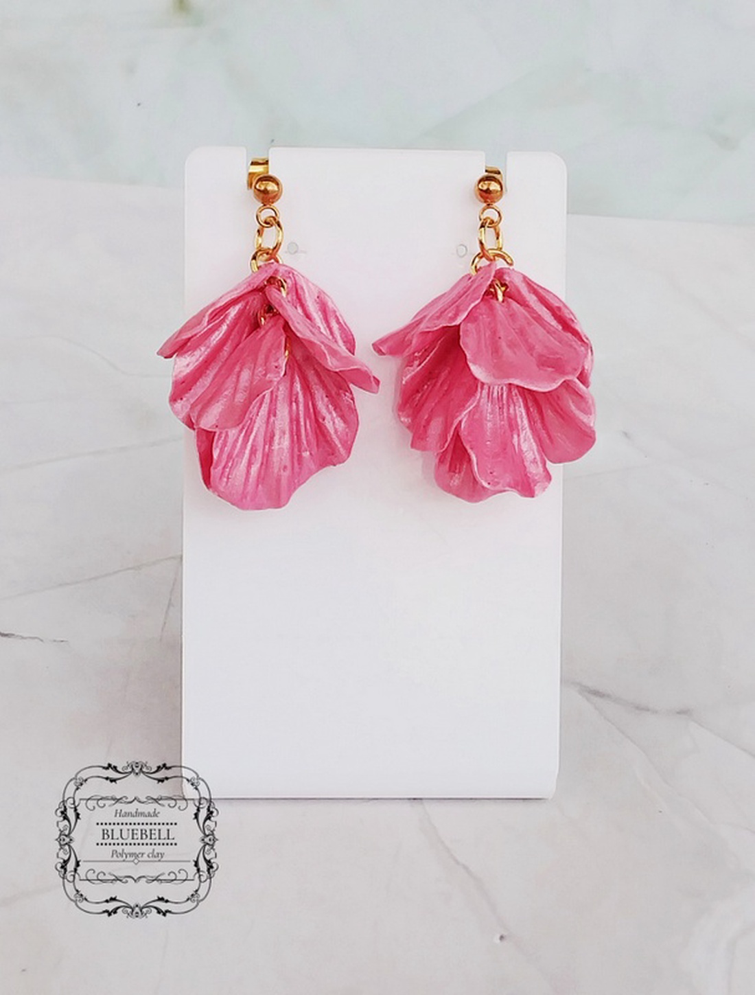 Cercei cu petale sidefate - bijuterii - cercei - cercei lungi - Artynos.ro