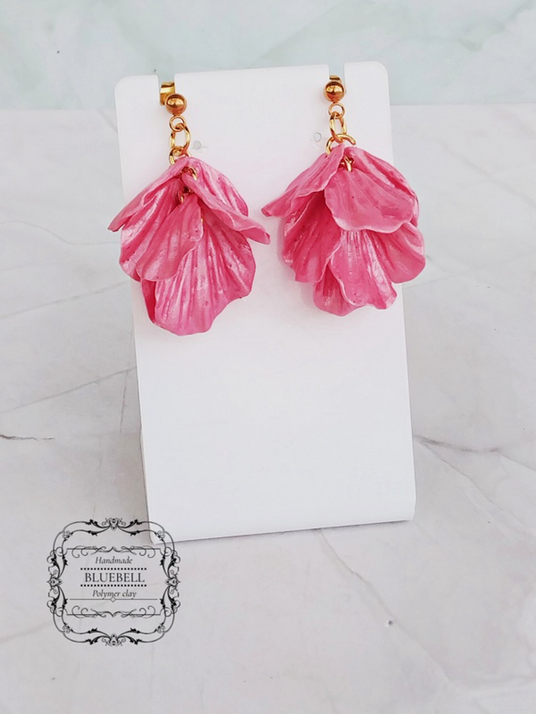 Cercei cu petale sidefate - bijuterii - cercei - cercei lungi - Artynos.ro