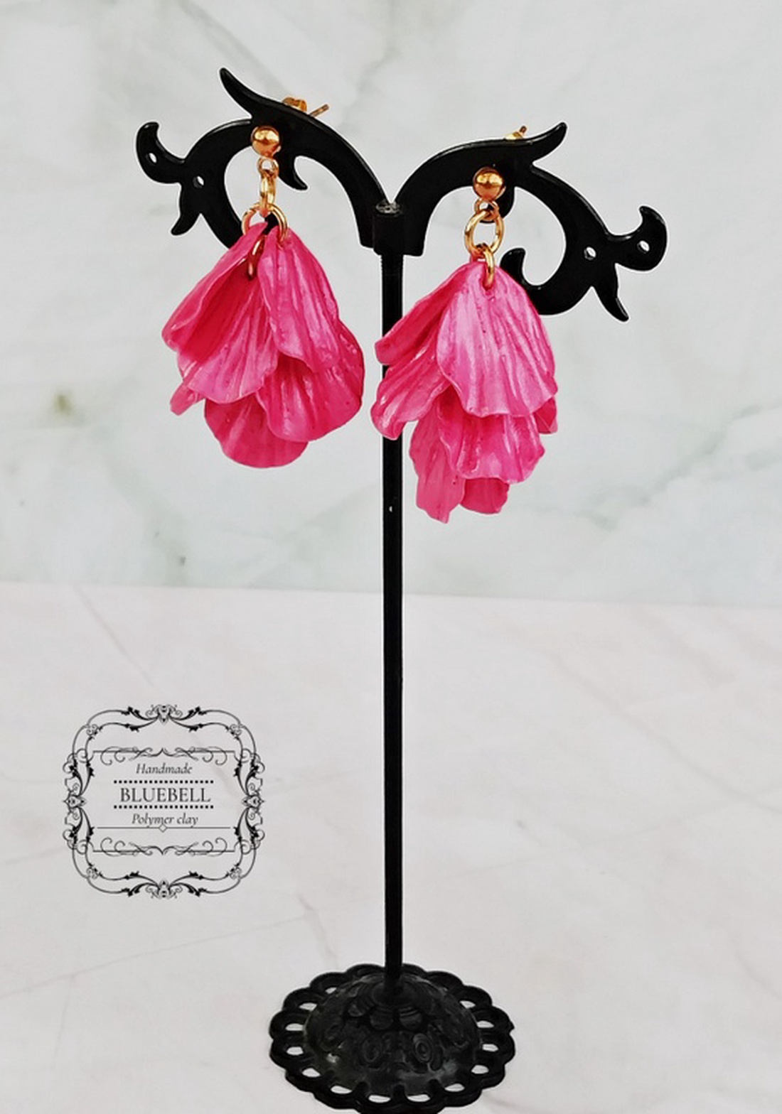 Cercei cu petale sidefate - bijuterii - cercei - cercei lungi - Artynos.ro