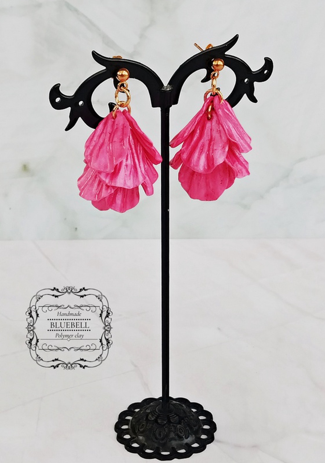 Cercei cu petale sidefate - bijuterii - cercei - cercei lungi - Artynos.ro