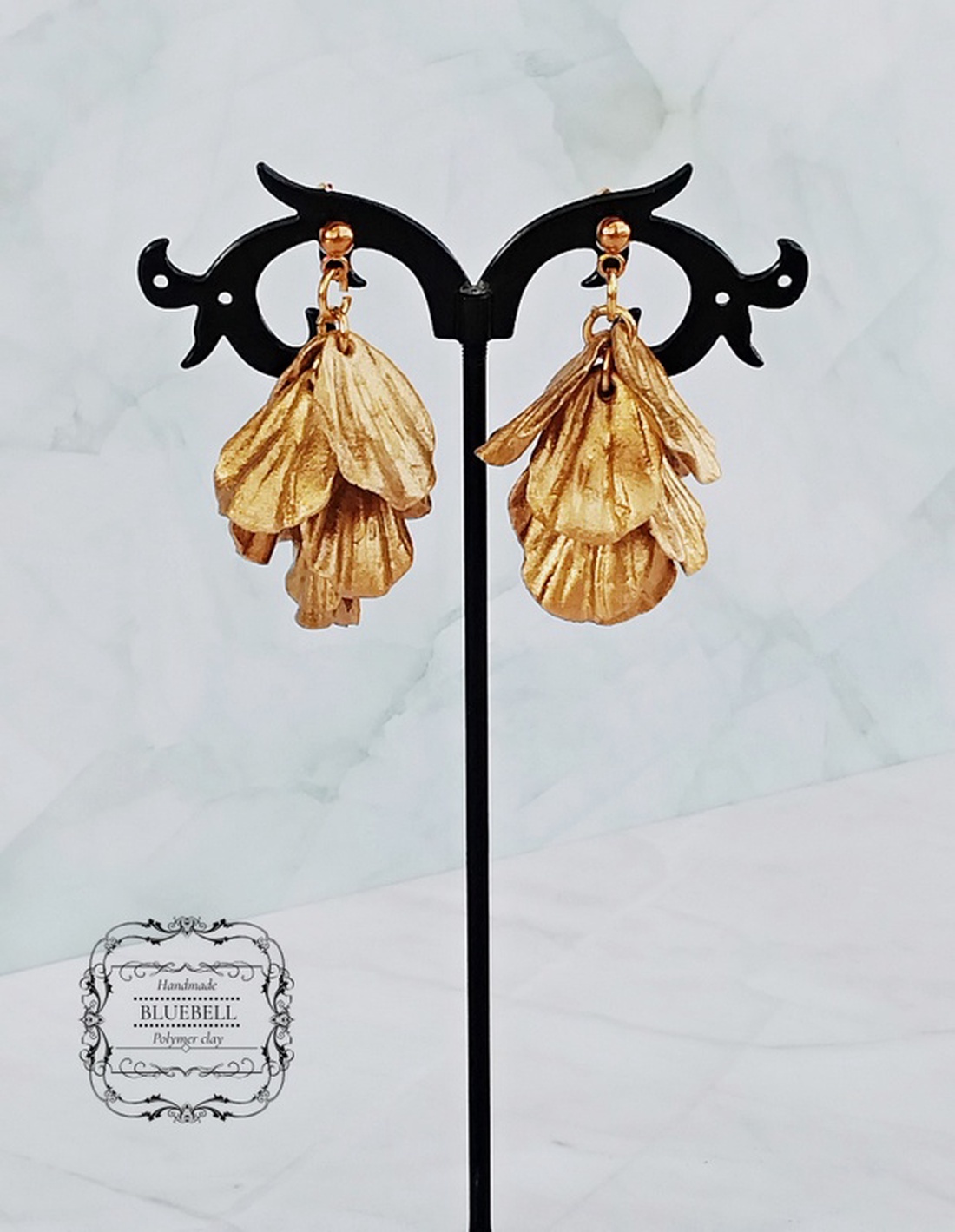 Cercei cu petale sidefate - bijuterii - cercei - cercei lungi - Artynos.ro