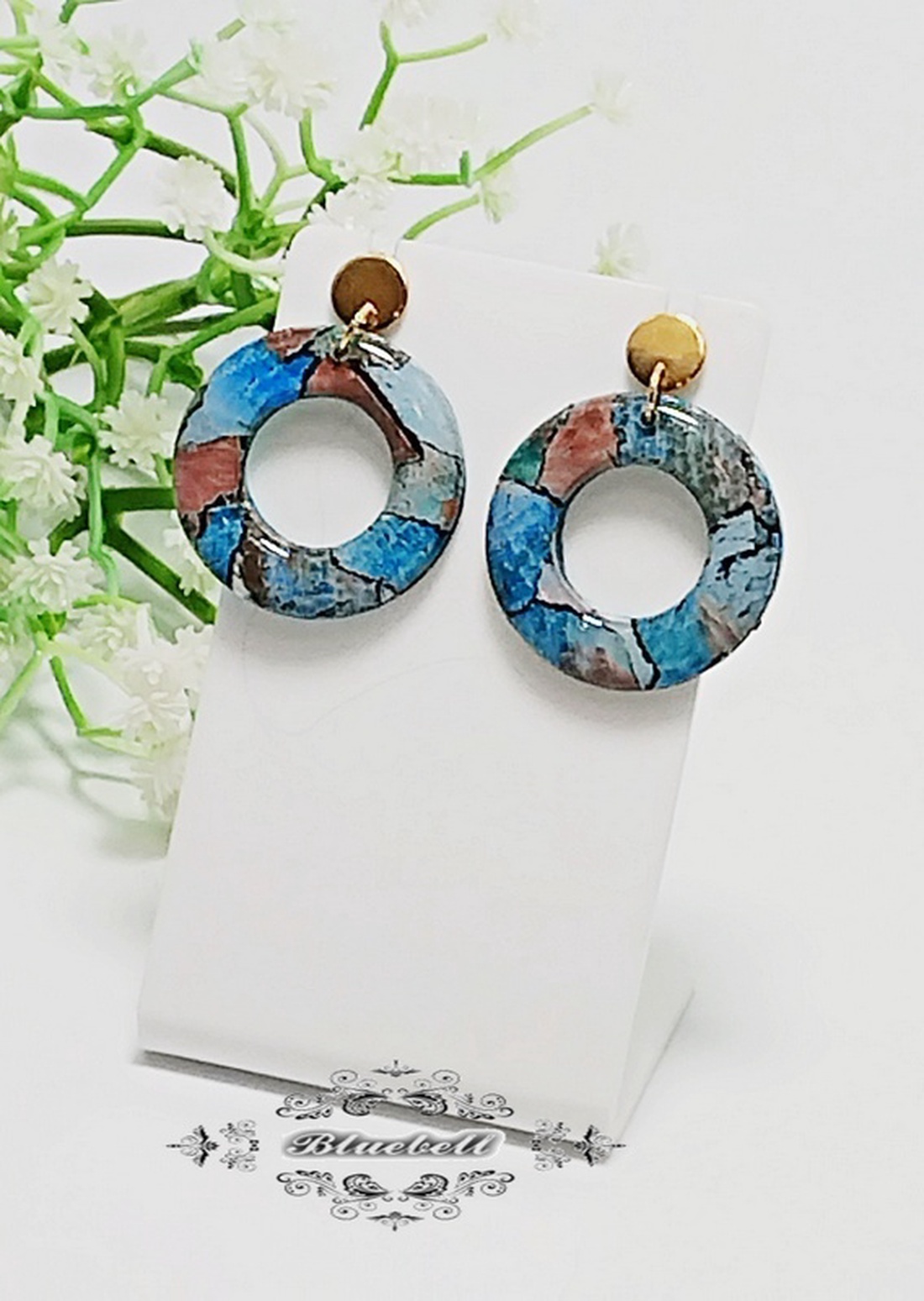 Cercei cu rășină - bijuterii - cercei - cercei din rășină - Artynos.ro