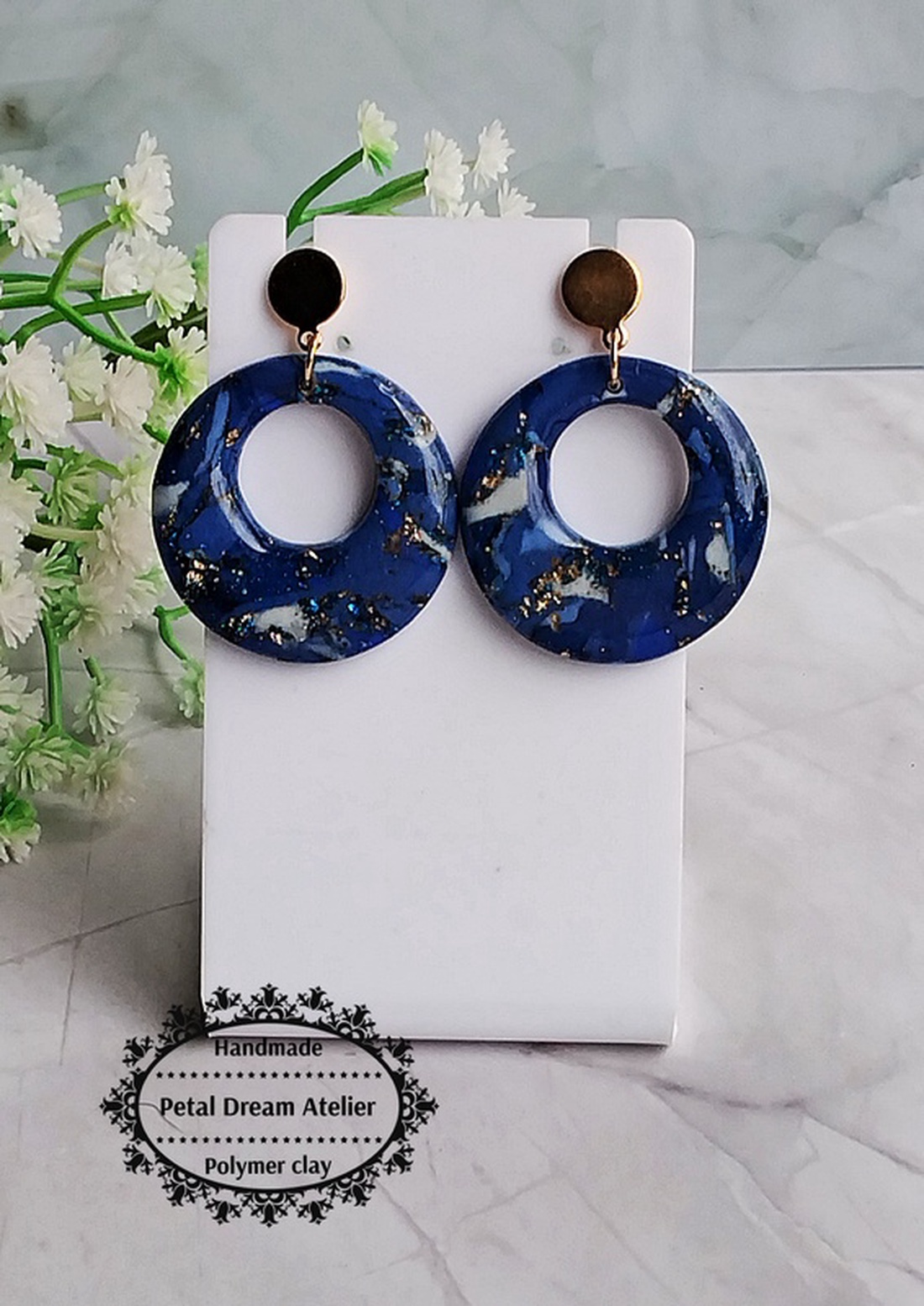 Cercei rotunzi cu rășină - bijuterii - cercei - cercei din rășină - Artynos.ro