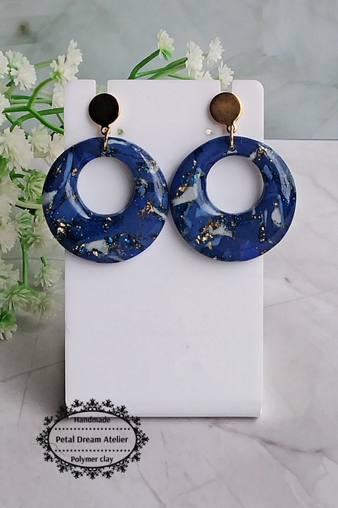 Cercei rotunzi cu rășină - bijuterii - cercei - cercei din rășină - Artynos.ro