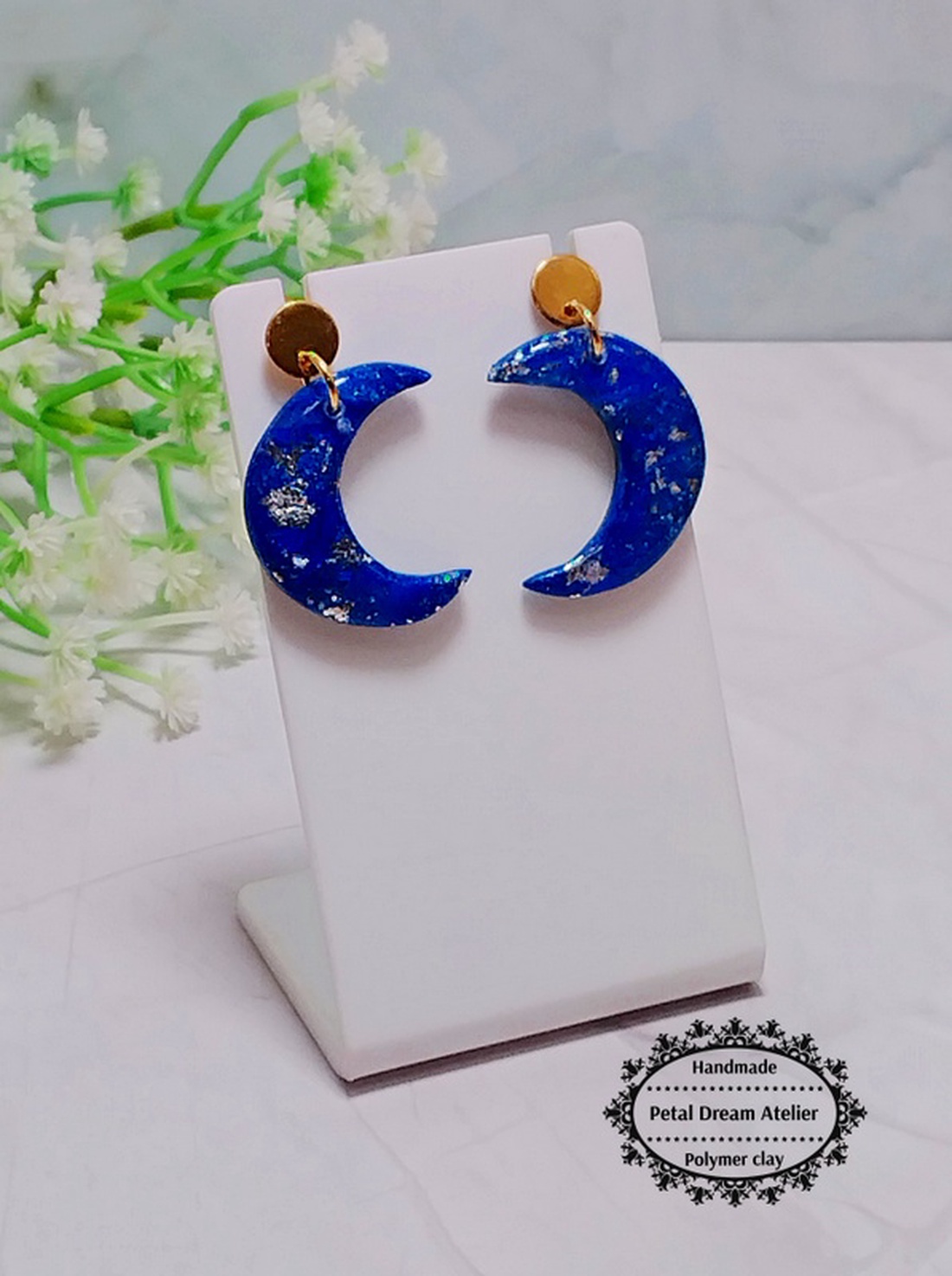 Cercei Moon - bijuterii - cercei - cercei din rășină - Artynos.ro