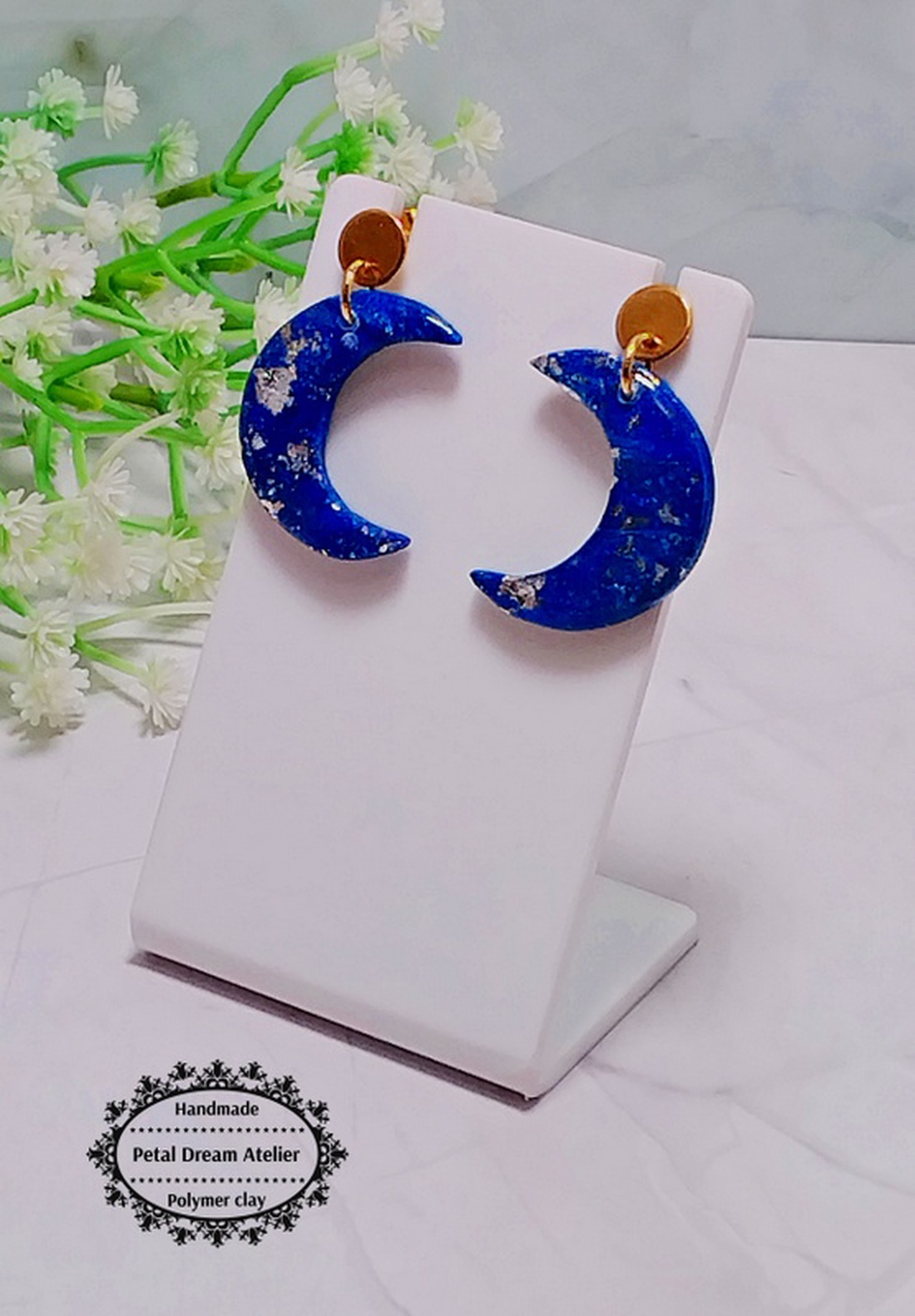 Cercei Moon - bijuterii - cercei - cercei din rășină - Artynos.ro